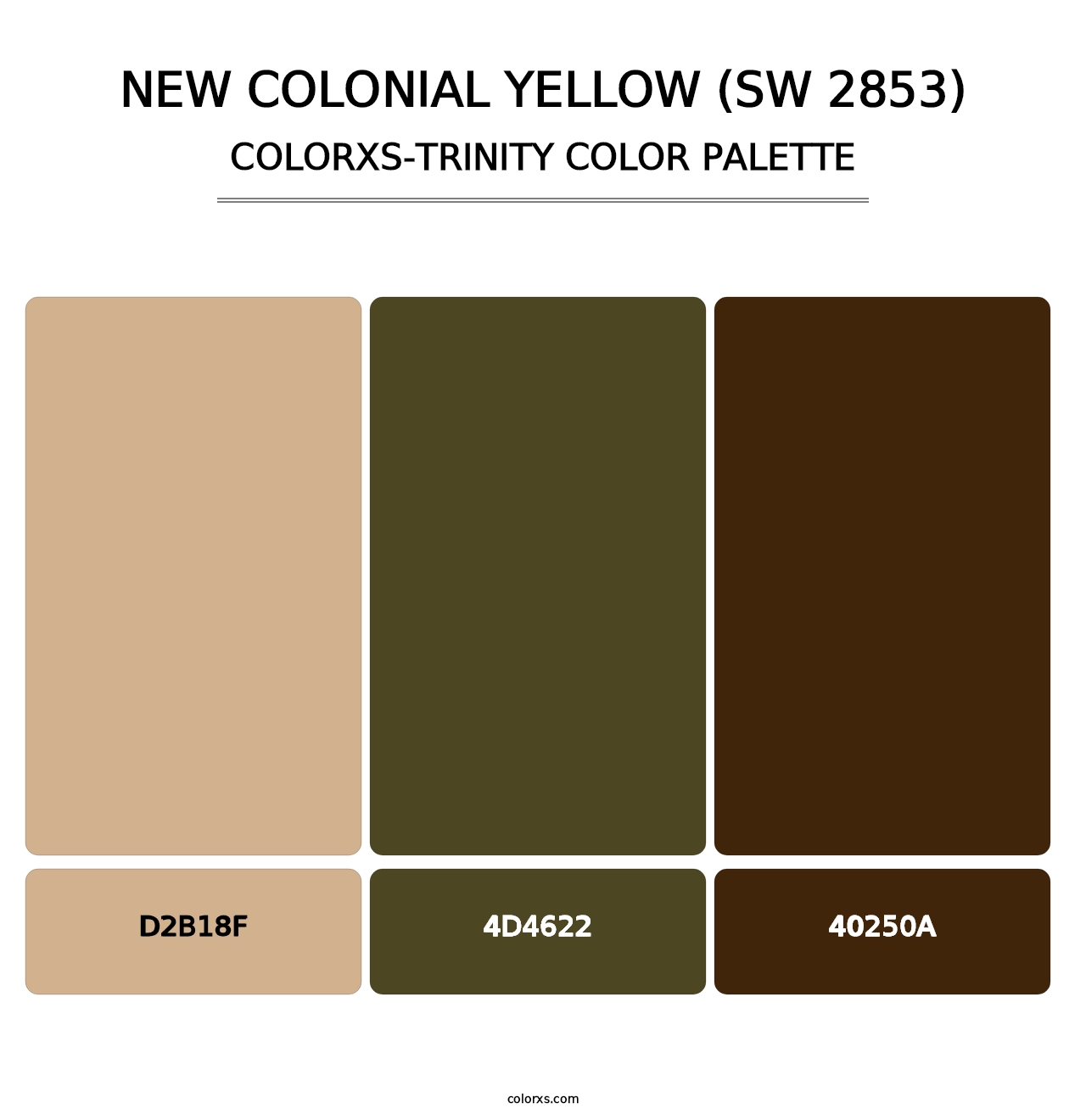 New Colonial Yellow (SW 2853) - Colorxs Trinity Palette