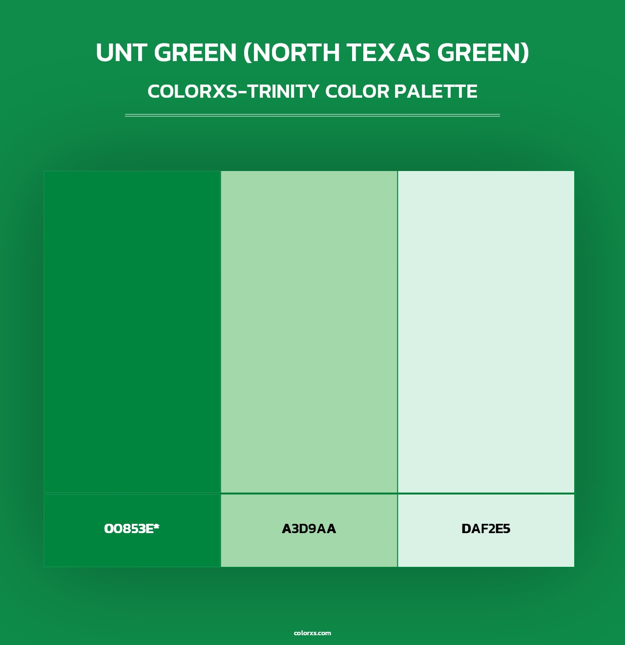 UNT Green (North Texas Green) - Colorxs Trinity Palette