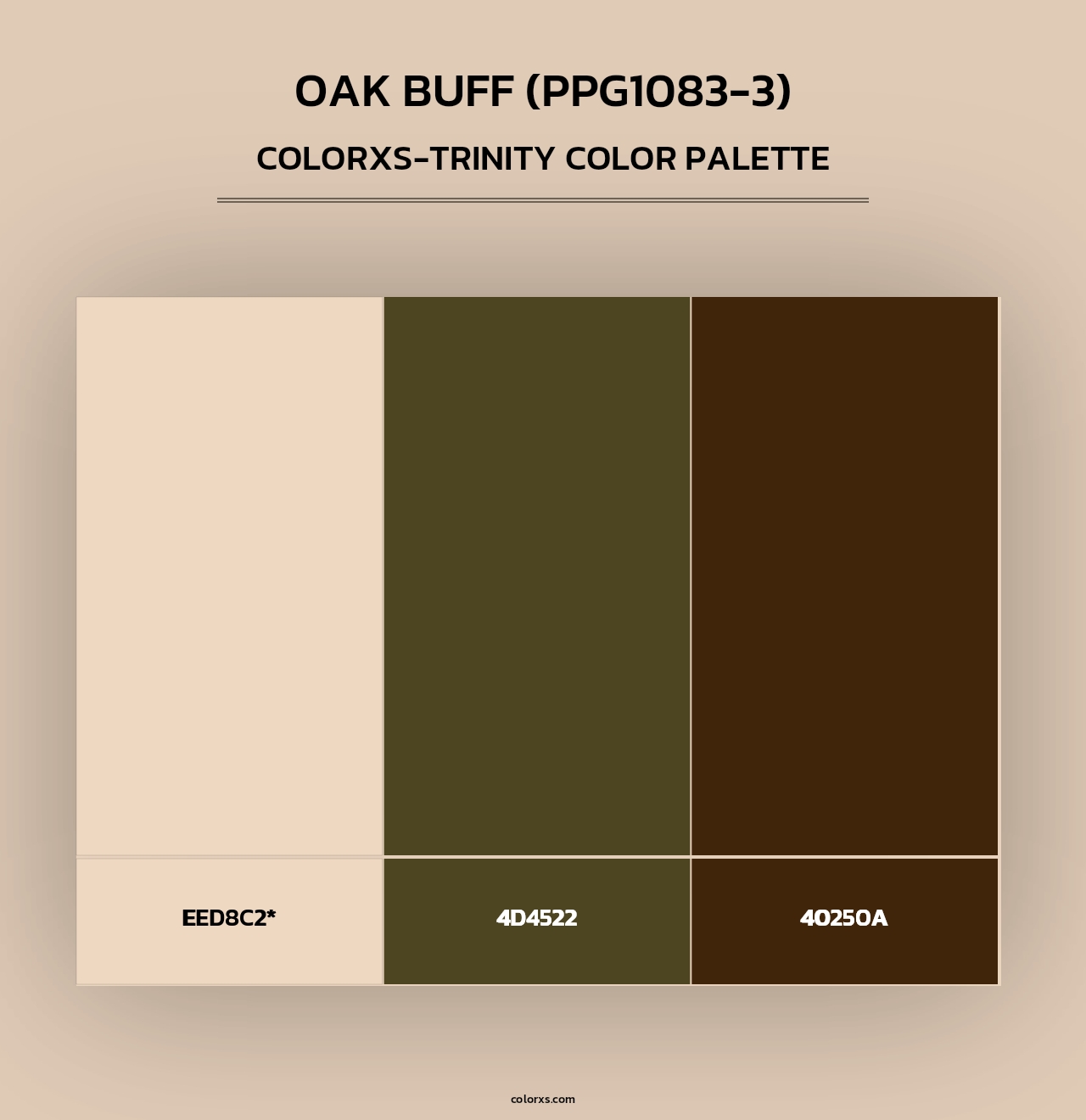 Oak Buff (PPG1083-3) - Colorxs Trinity Palette