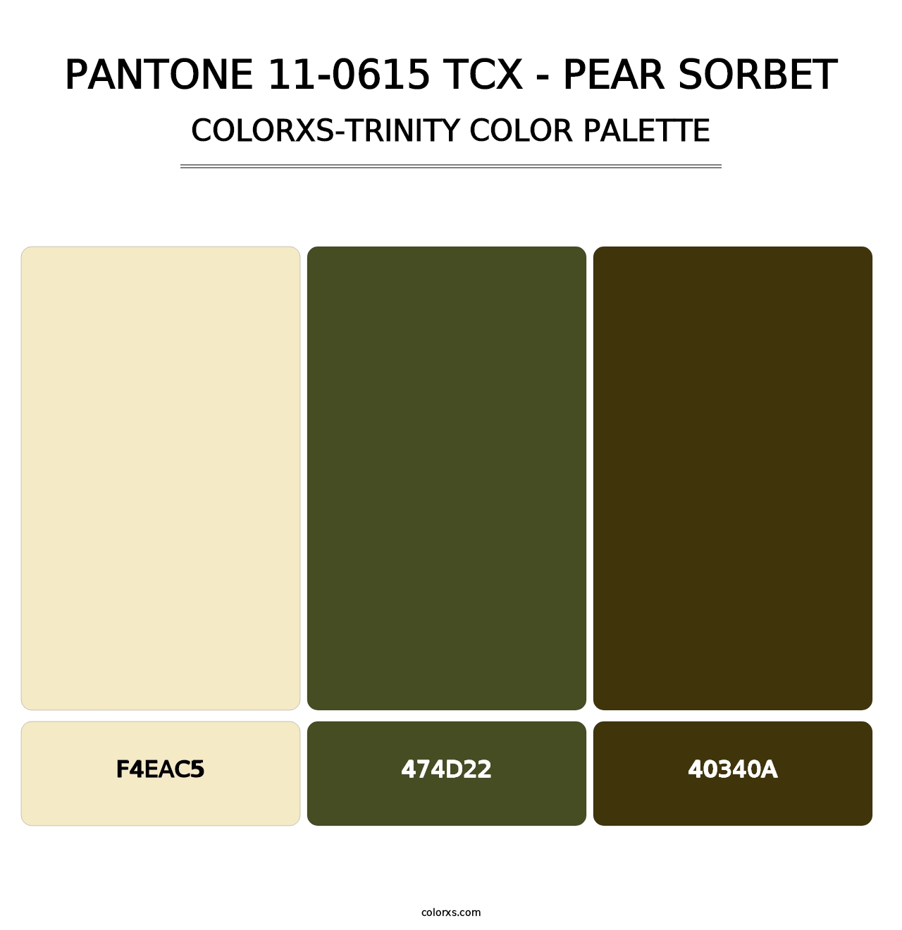 PANTONE 11-0615 TCX - Pear Sorbet - Colorxs Trinity Palette