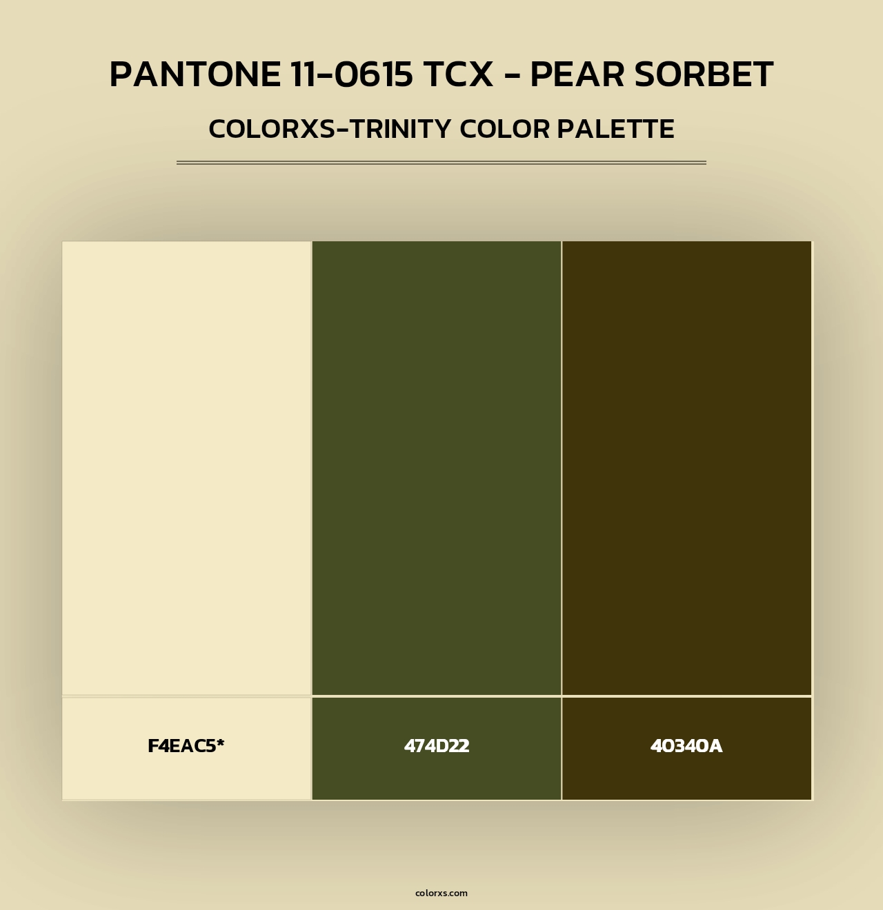 PANTONE 11-0615 TCX - Pear Sorbet - Colorxs Trinity Palette