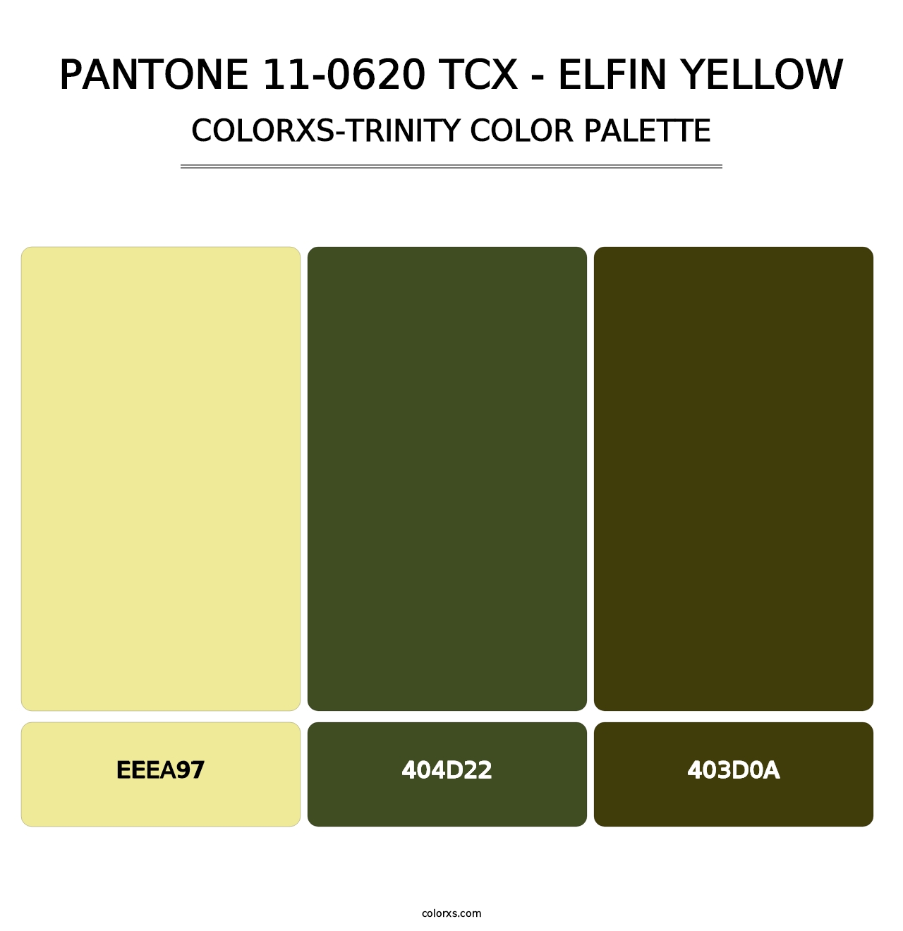 PANTONE 11-0620 TCX - Elfin Yellow - Colorxs Trinity Palette