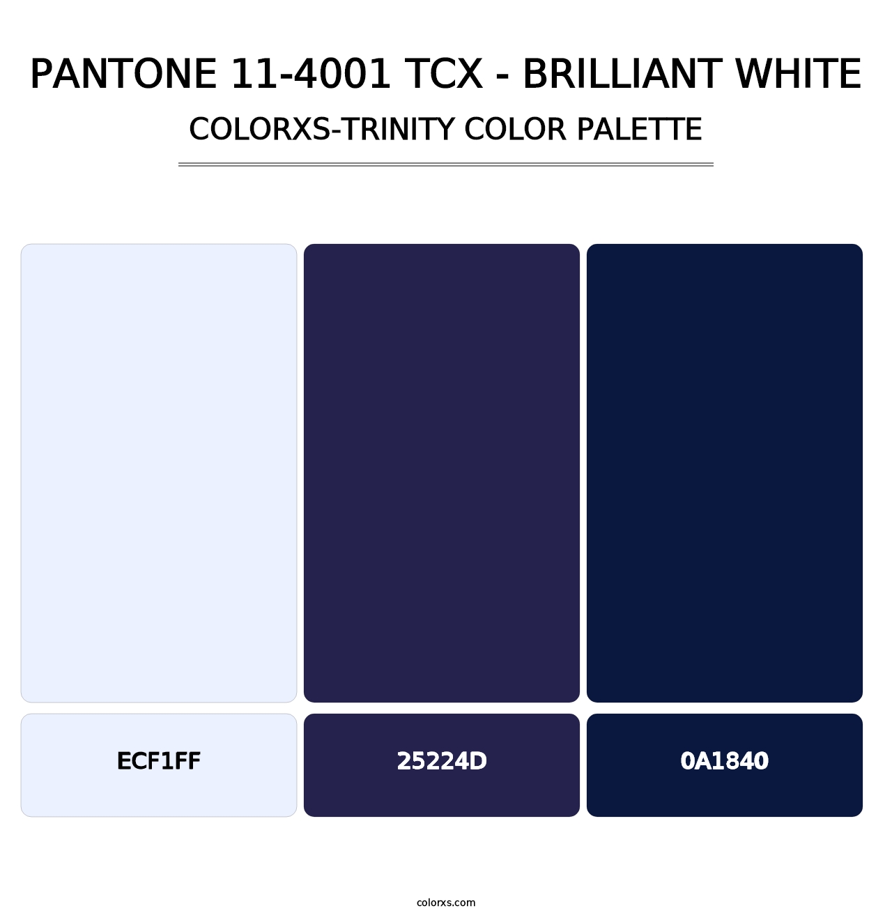 PANTONE 11-4001 TCX - Brilliant White - Colorxs Trinity Palette