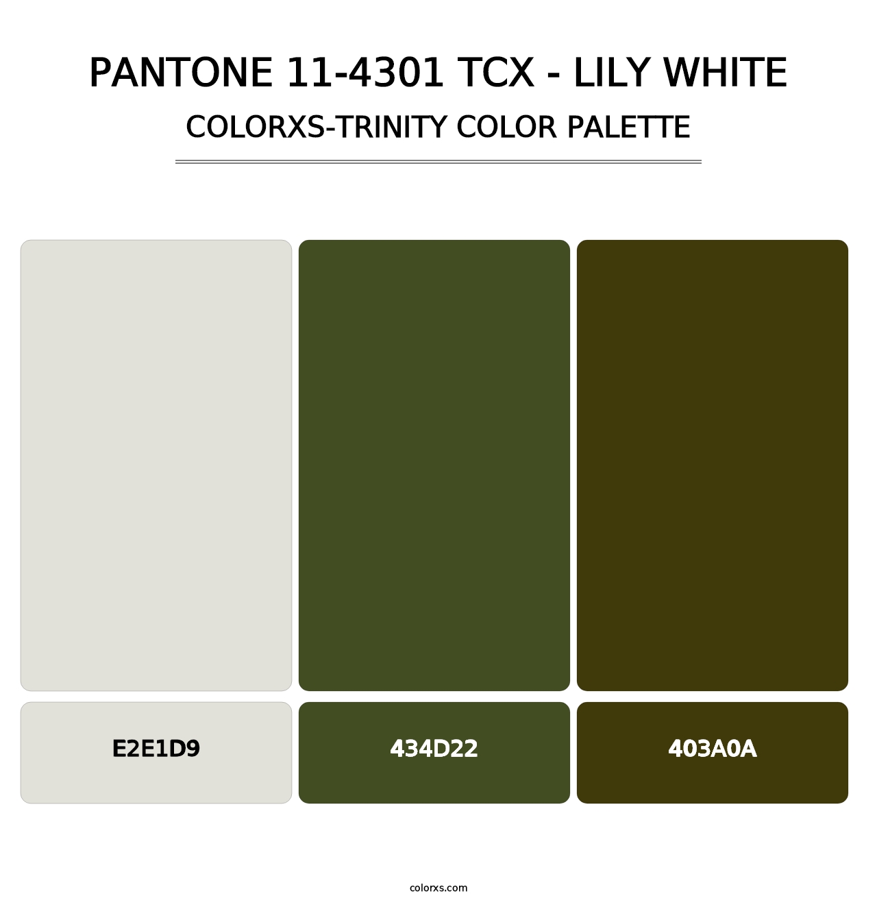 PANTONE 11-4301 TCX - Lily White - Colorxs Trinity Palette