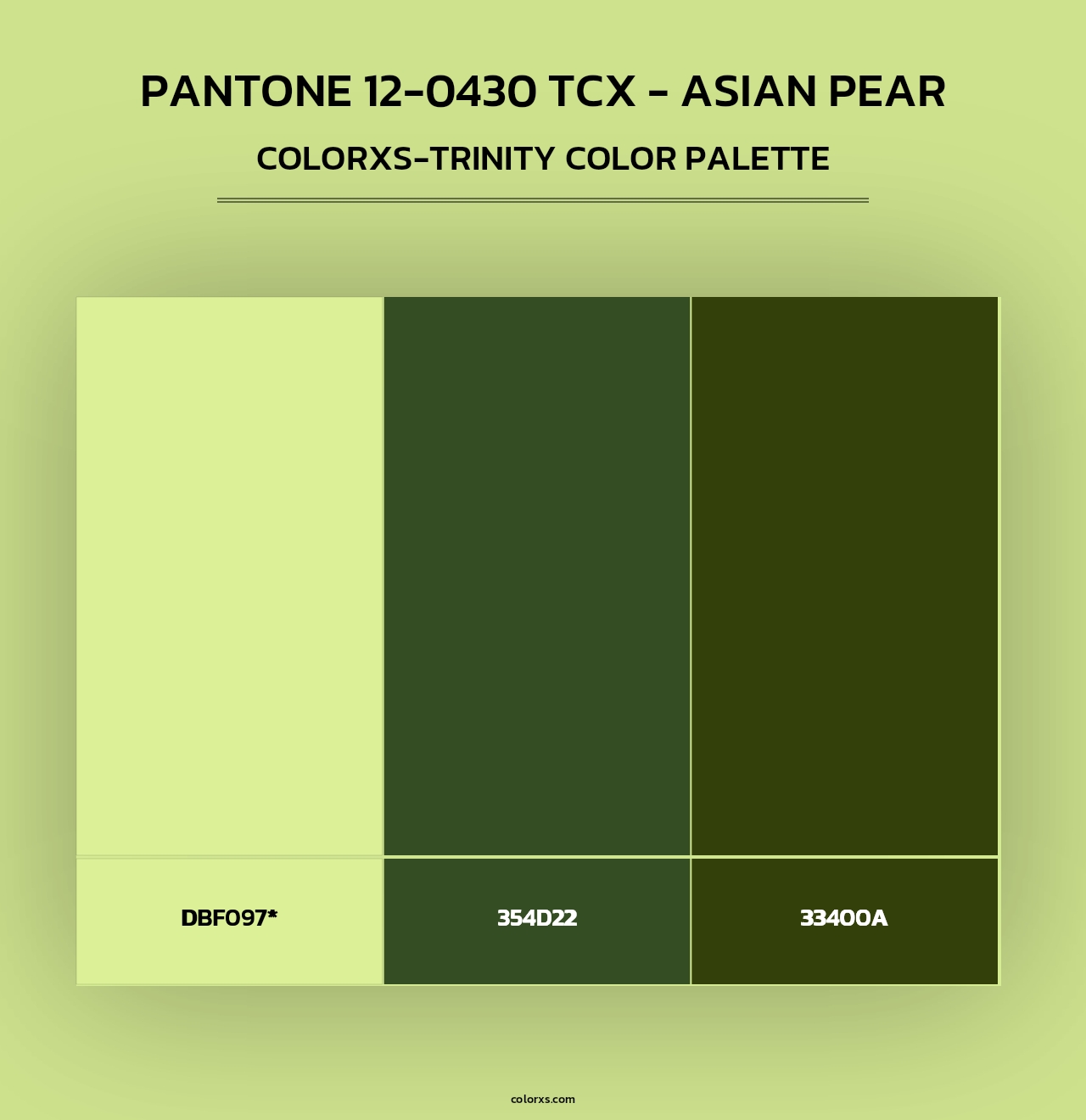 PANTONE 12-0430 TCX - Asian Pear - Colorxs Trinity Palette