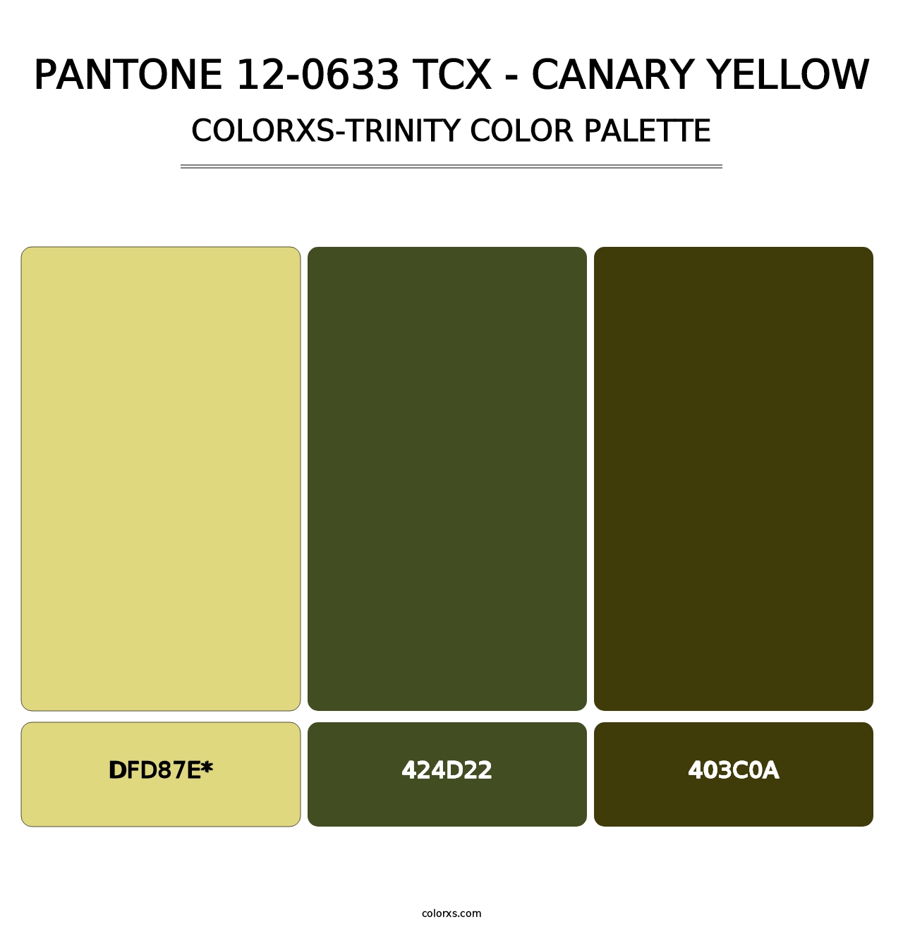 PANTONE 12-0633 TCX - Canary Yellow - Colorxs Trinity Palette