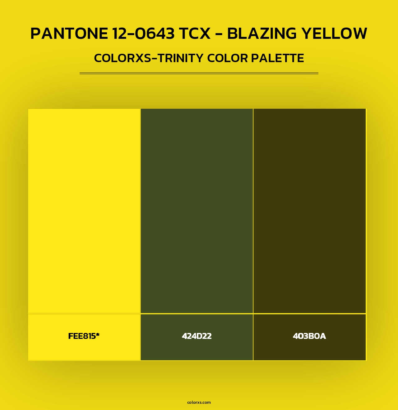 PANTONE 12-0643 TCX - Blazing Yellow - Colorxs Trinity Palette