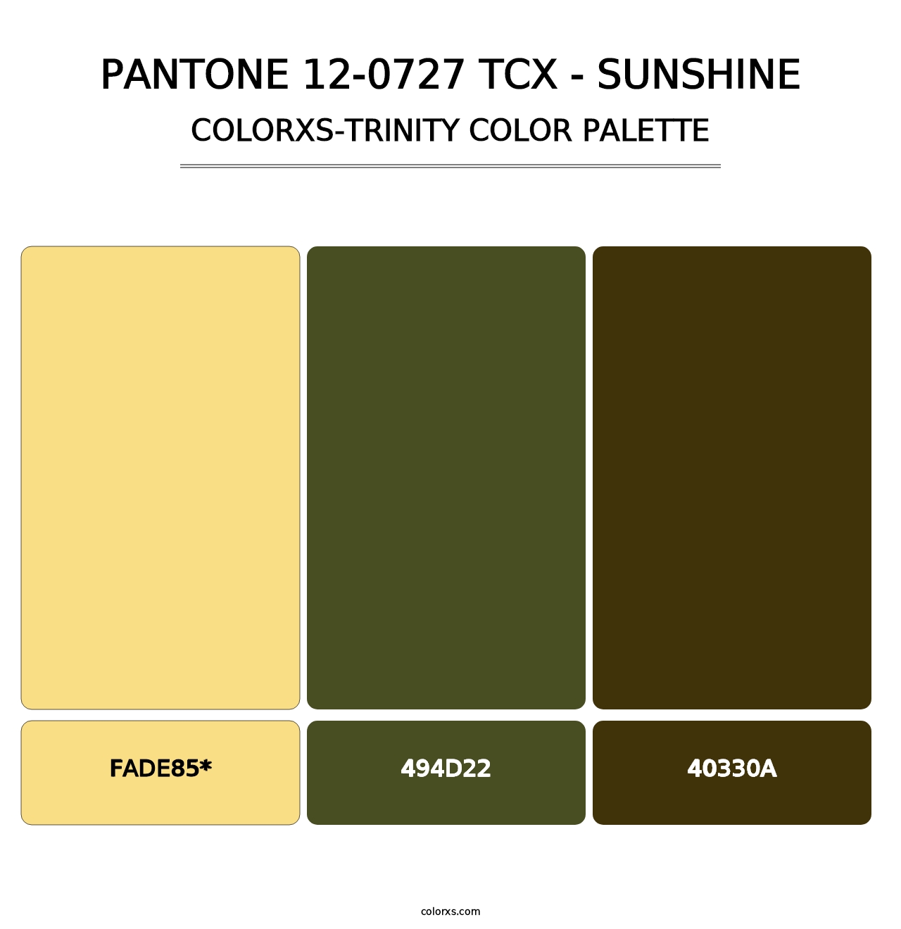 PANTONE 12-0727 TCX - Sunshine - Colorxs Trinity Palette