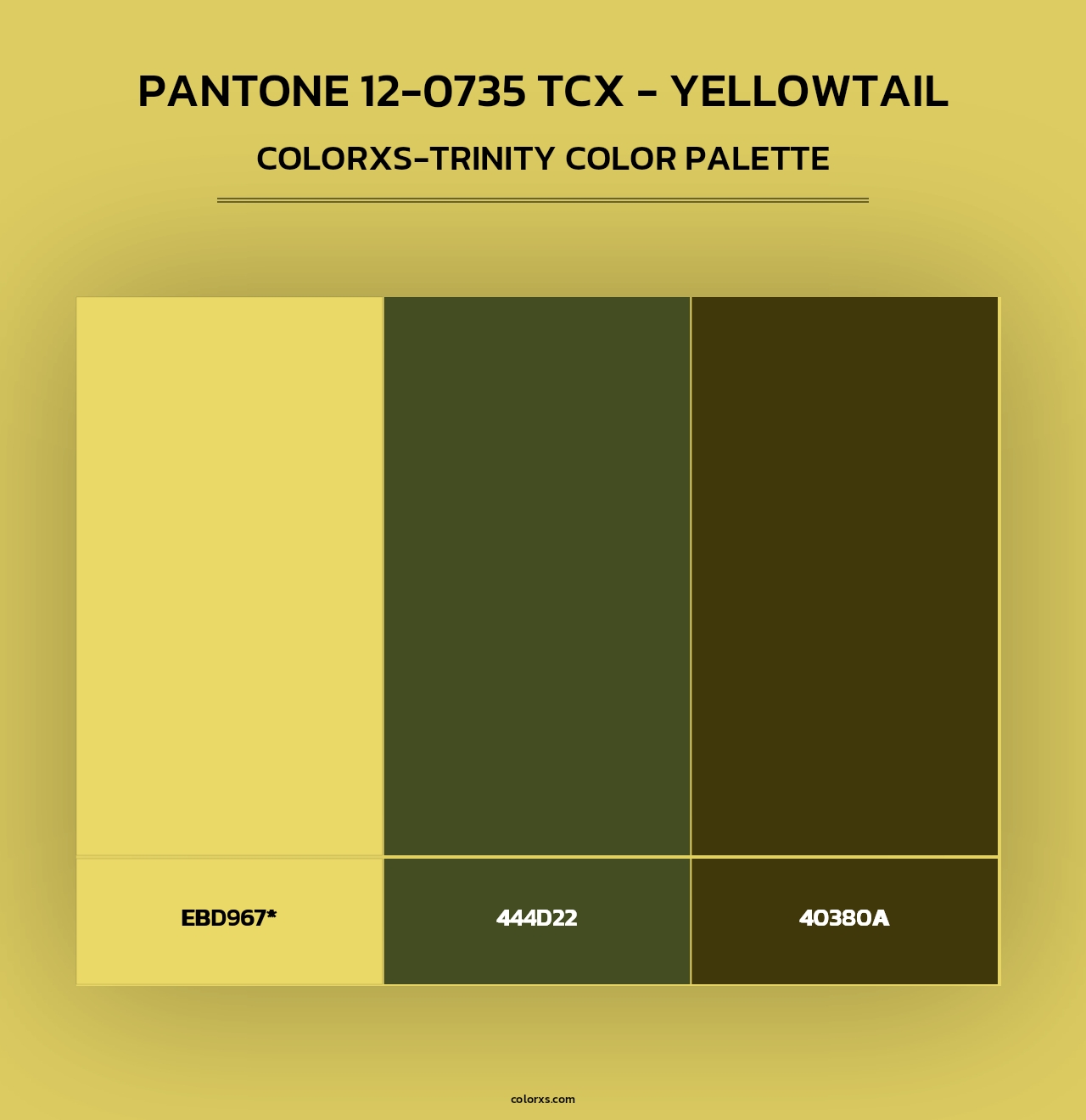PANTONE 12-0735 TCX - Yellowtail - Colorxs Trinity Palette
