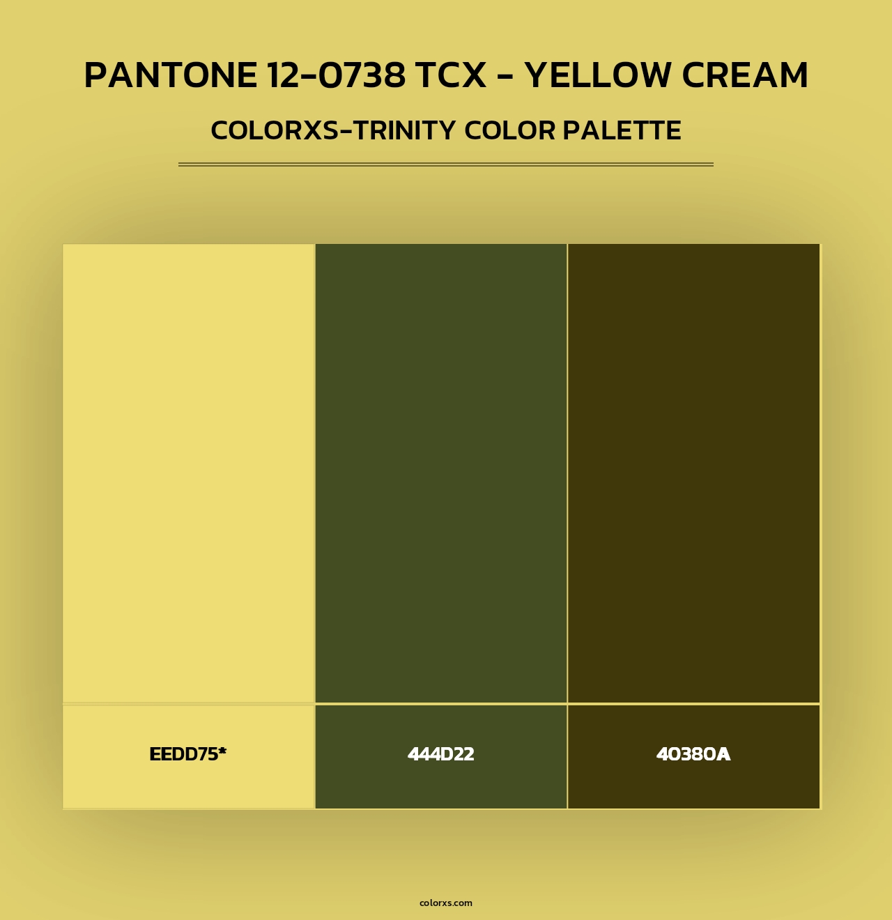 PANTONE 12-0738 TCX - Yellow Cream - Colorxs Trinity Palette