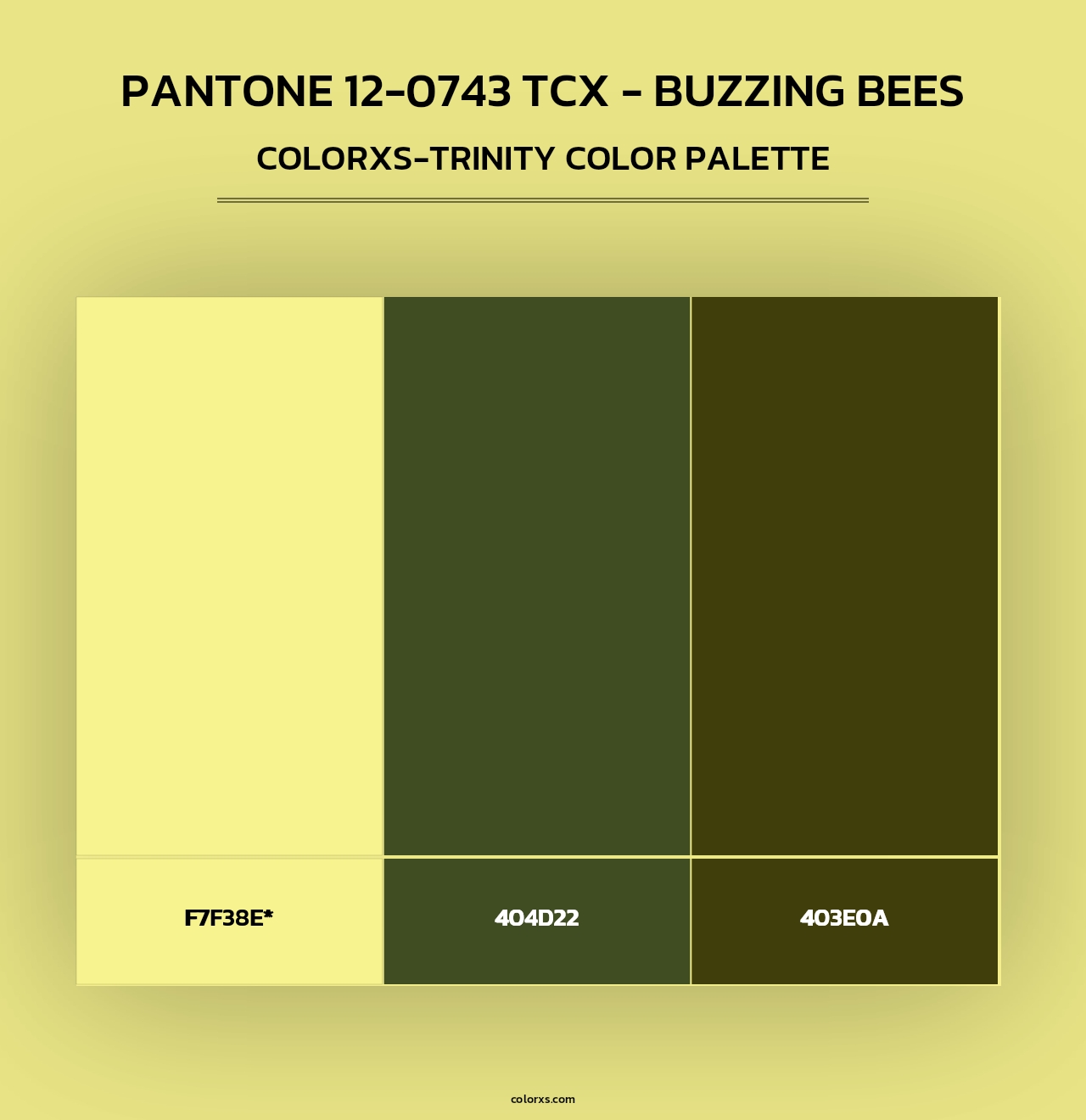 PANTONE 12-0743 TCX - Buzzing Bees - Colorxs Trinity Palette