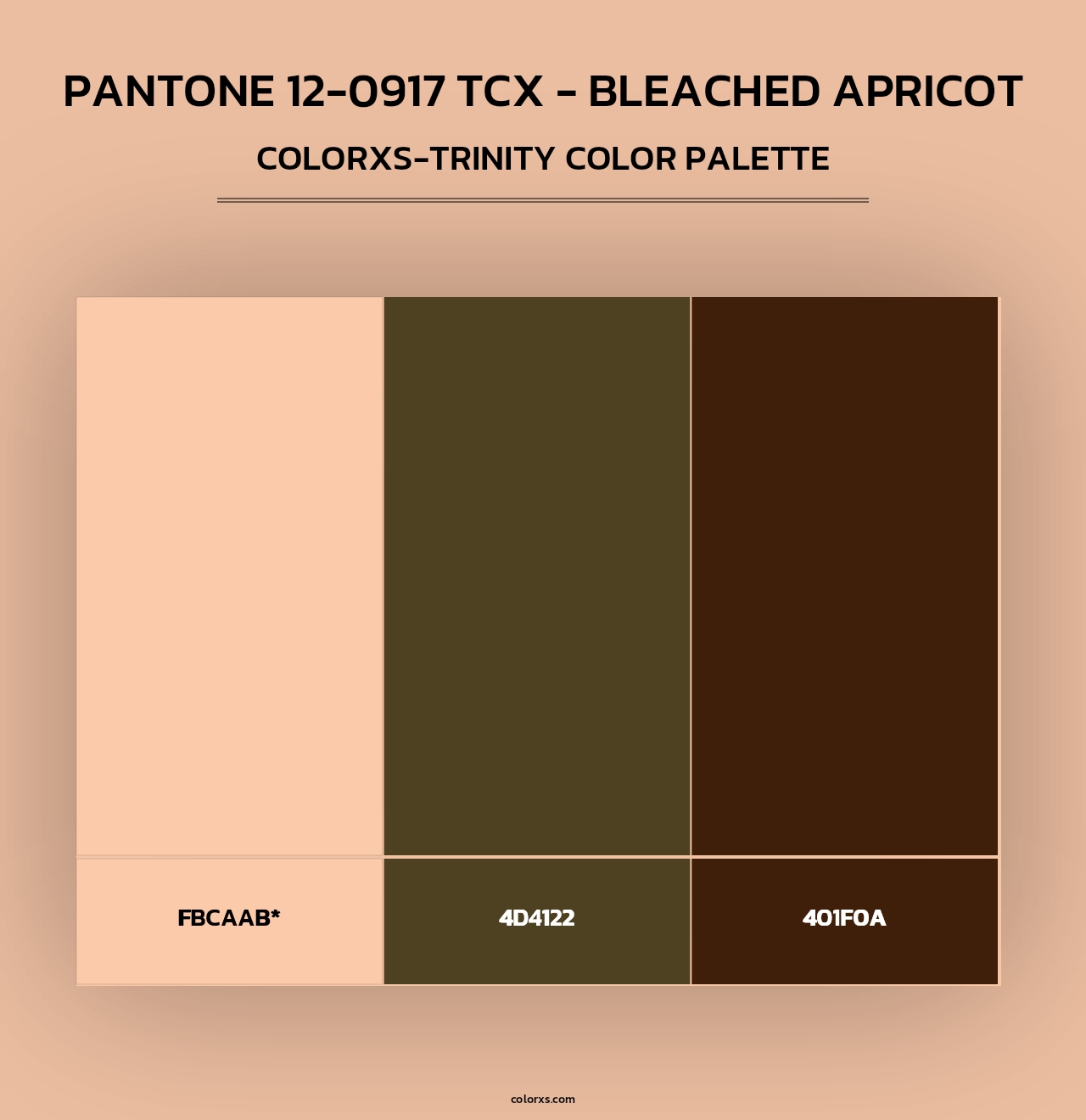 PANTONE 12-0917 TCX - Bleached Apricot - Colorxs Trinity Palette