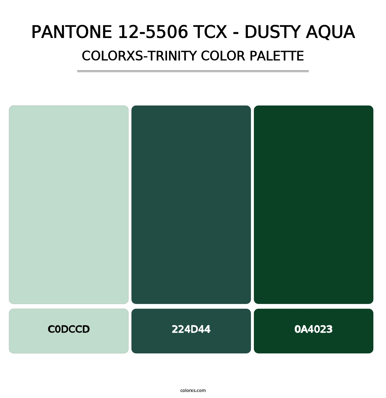 PANTONE 12-5506 TCX - Dusty Aqua - Colorxs Trinity Palette