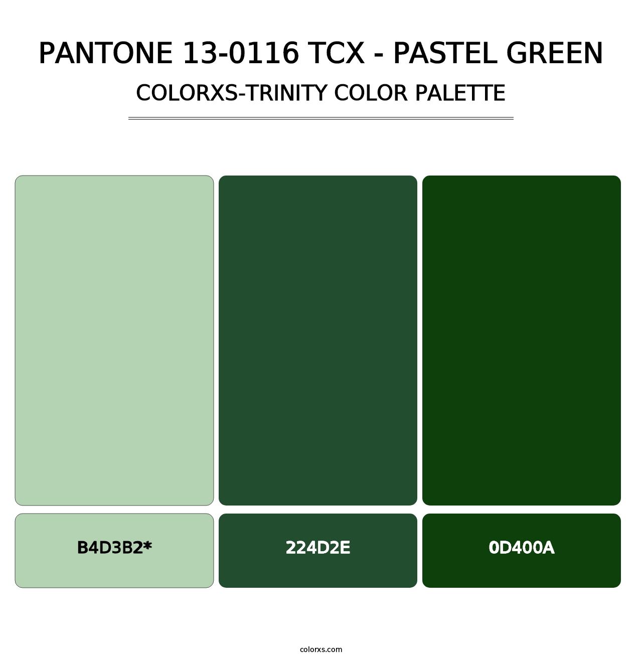 PANTONE 13-0116 TCX - Pastel Green - Colorxs Trinity Palette