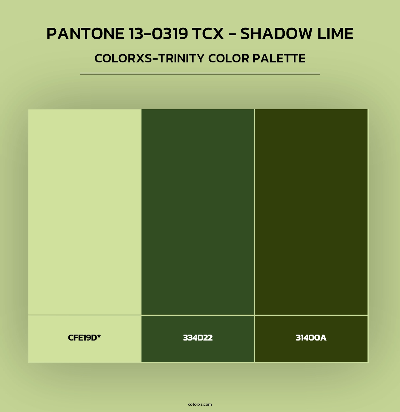 PANTONE 13-0319 TCX - Shadow Lime - Colorxs Trinity Palette