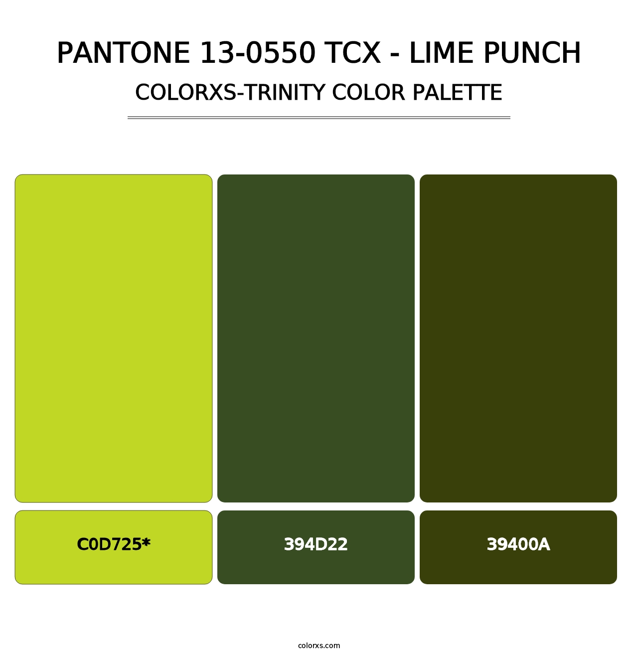 PANTONE 13-0550 TCX - Lime Punch - Colorxs Trinity Palette
