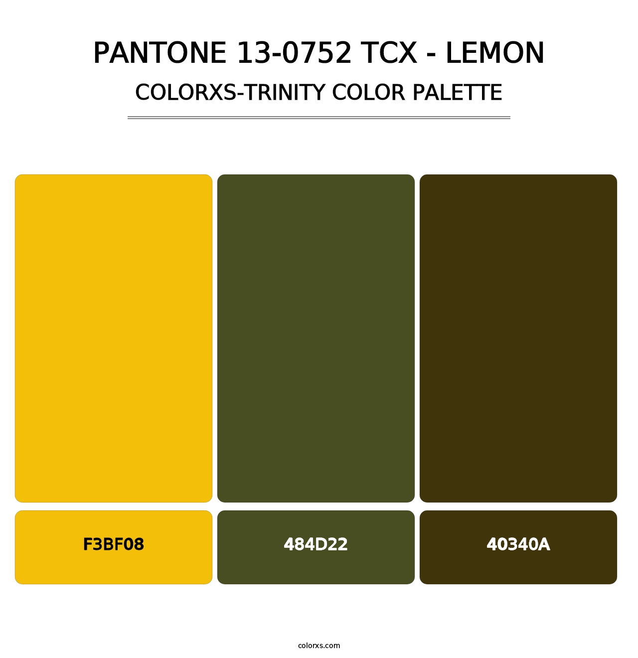 PANTONE 13-0752 TCX - Lemon - Colorxs Trinity Palette