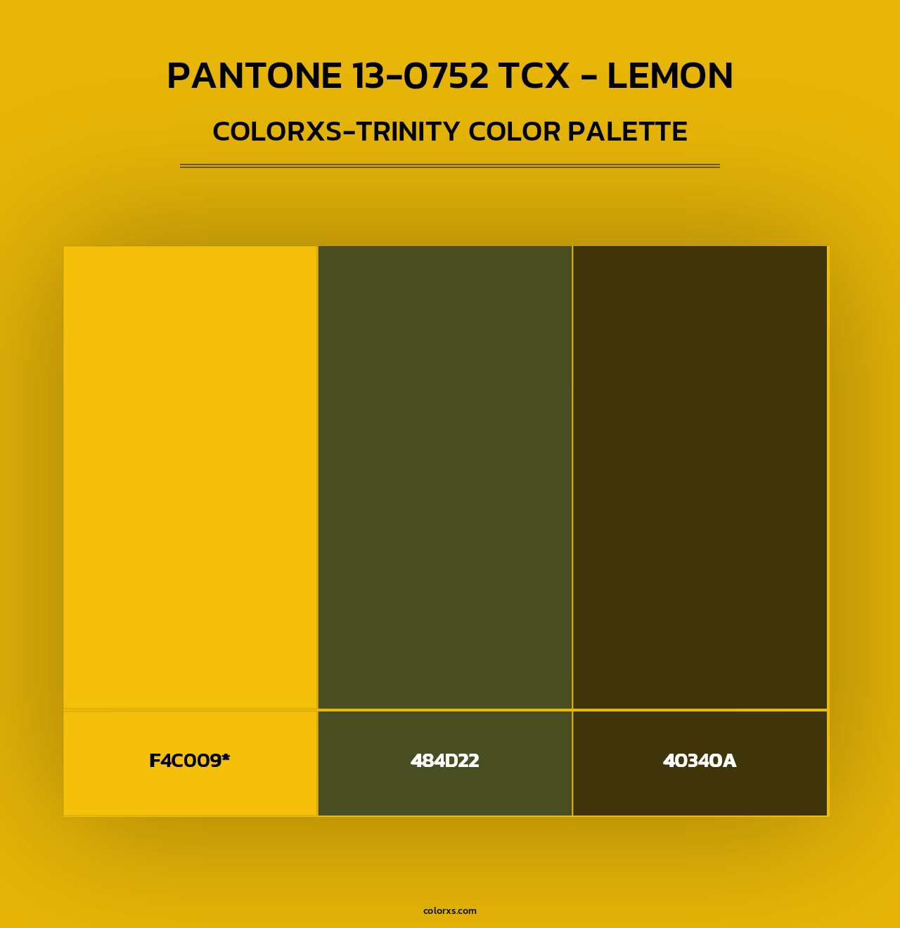 PANTONE 13-0752 TCX - Lemon - Colorxs Trinity Palette