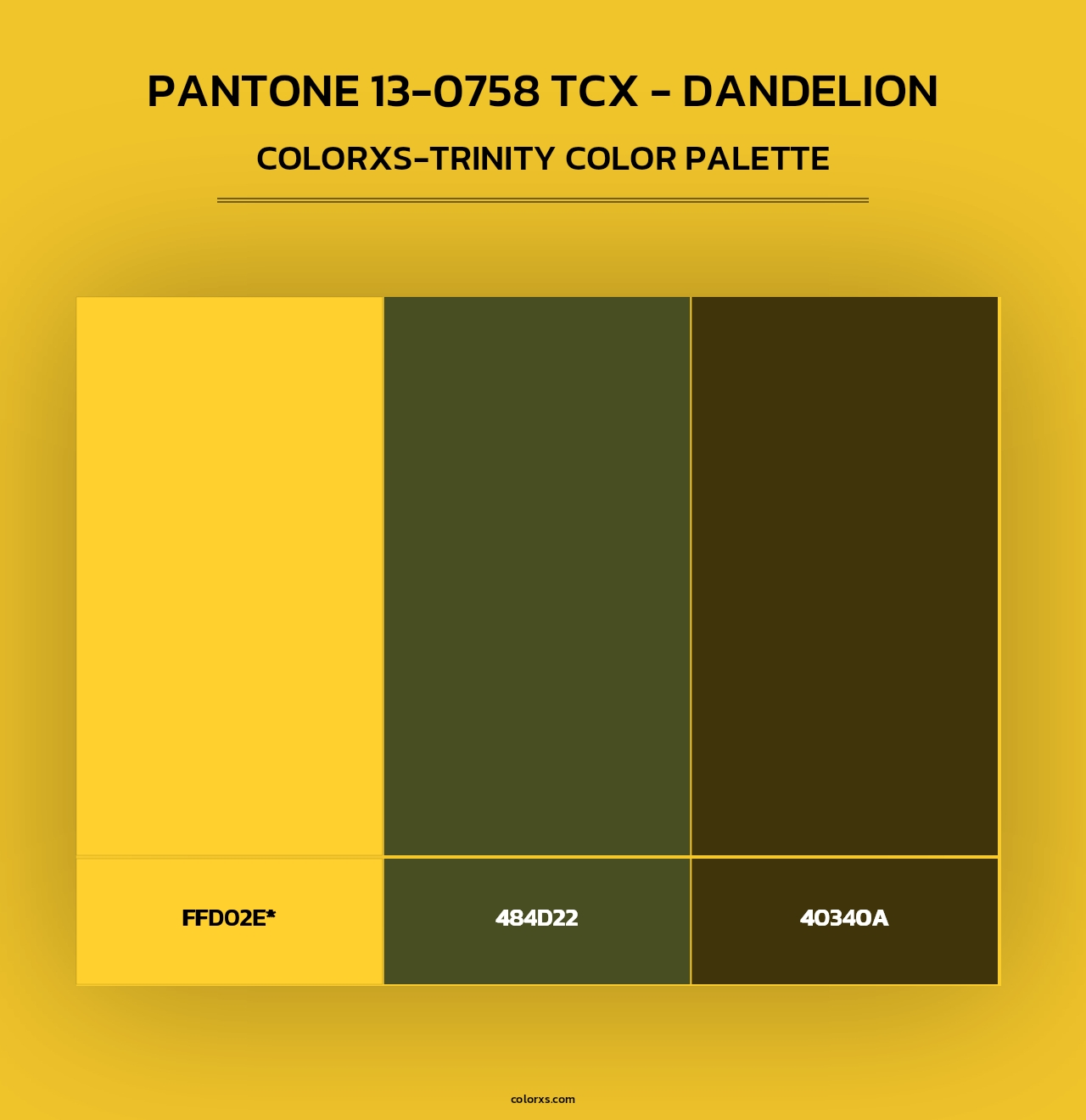 PANTONE 13-0758 TCX - Dandelion - Colorxs Trinity Palette
