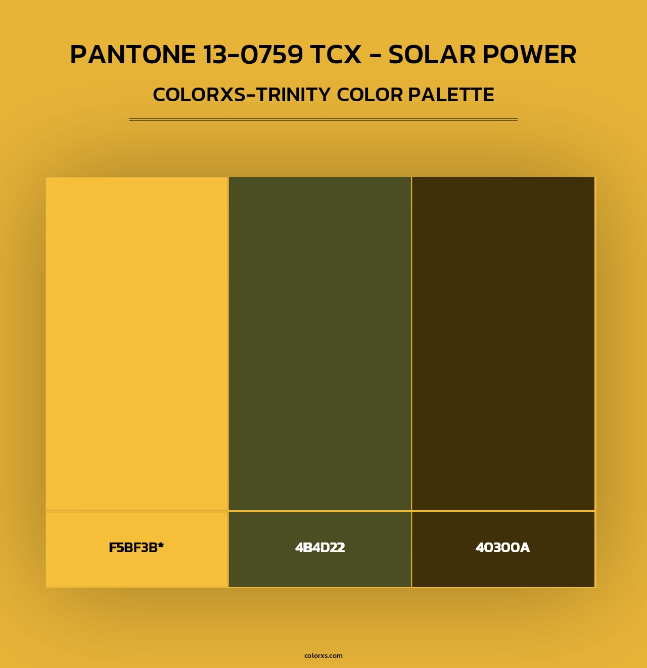 PANTONE 13-0759 TCX - Solar Power - Colorxs Trinity Palette
