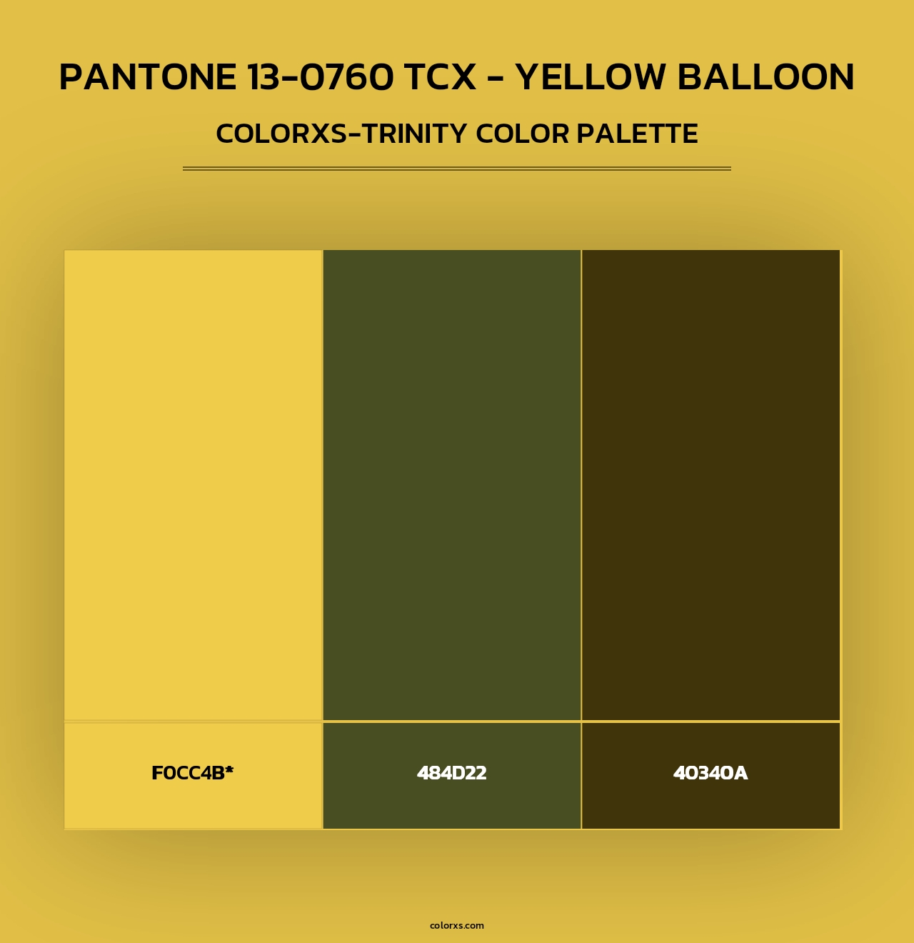 PANTONE 13-0760 TCX - Yellow Balloon - Colorxs Trinity Palette