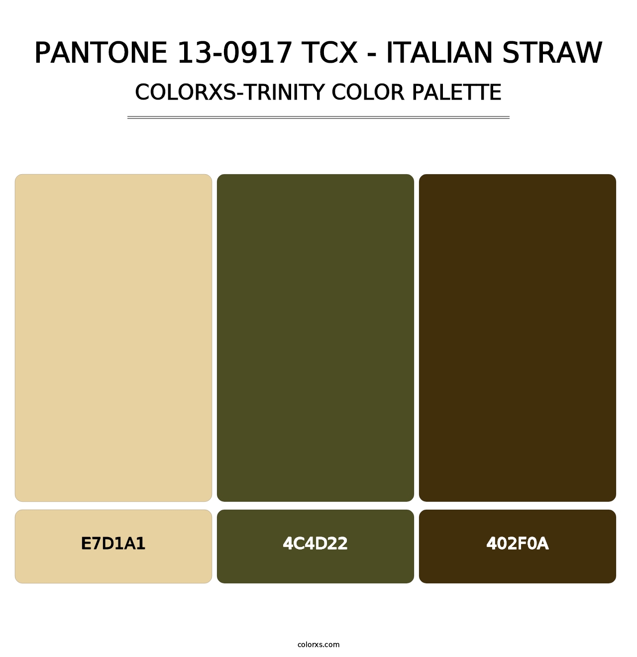 PANTONE 13-0917 TCX - Italian Straw - Colorxs Trinity Palette