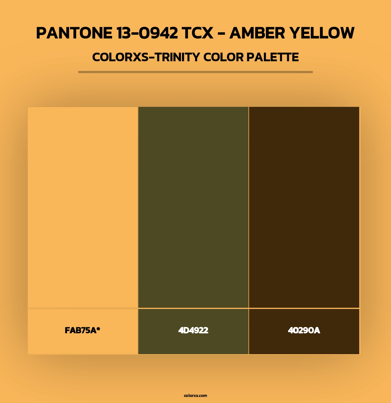 PANTONE 13-0942 TCX - Amber Yellow - Colorxs Trinity Palette