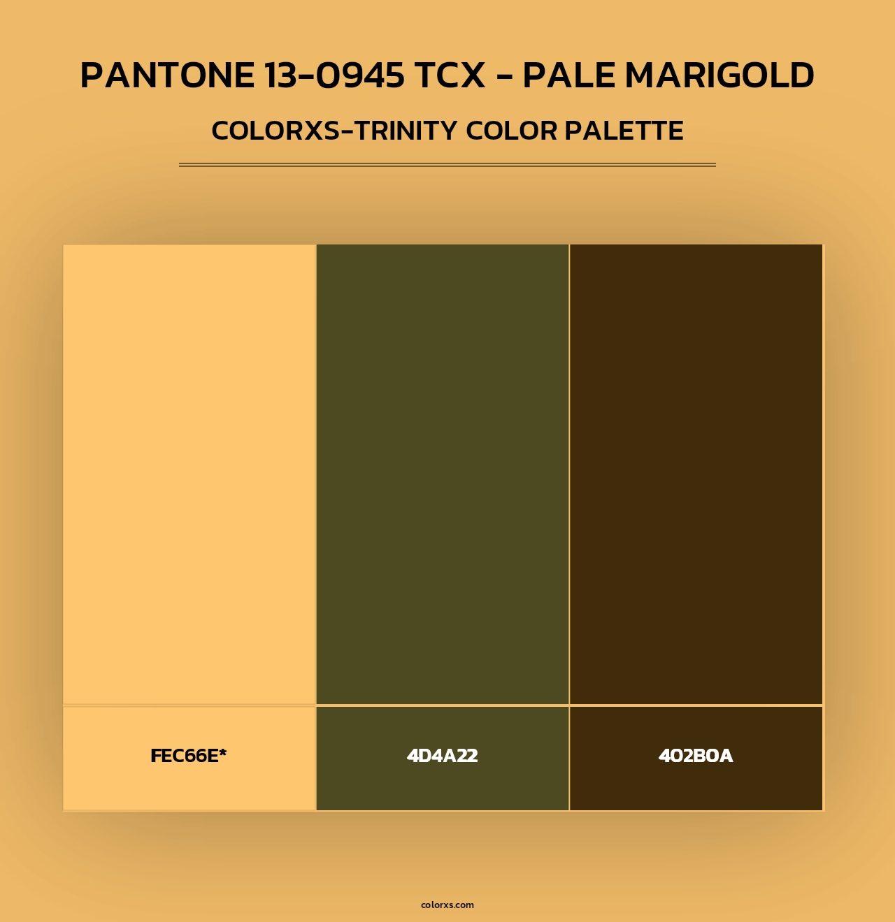 PANTONE 13-0945 TCX - Pale Marigold - Colorxs Trinity Palette