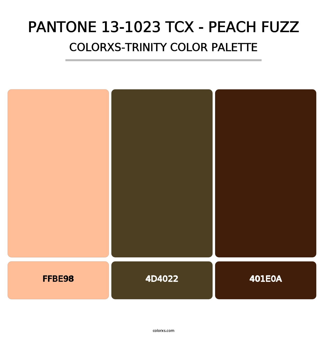 PANTONE 13-1023 TCX - Peach Fuzz - Colorxs Trinity Palette