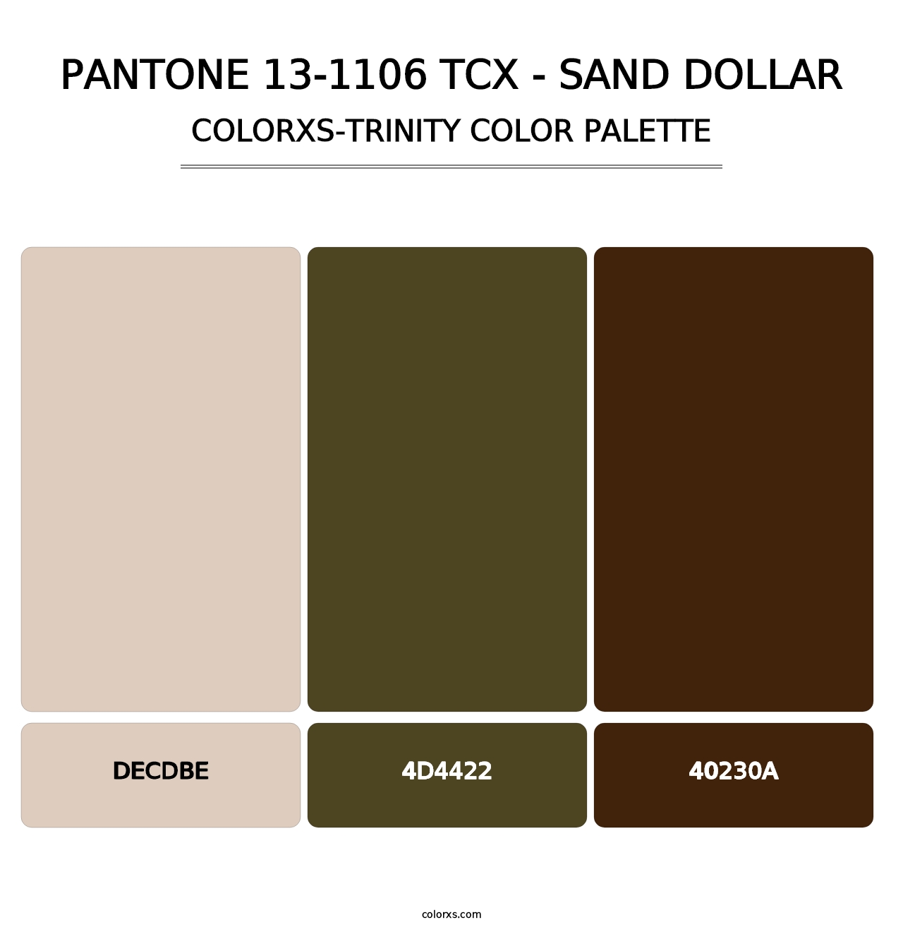 PANTONE 13-1106 TCX - Sand Dollar - Colorxs Trinity Palette