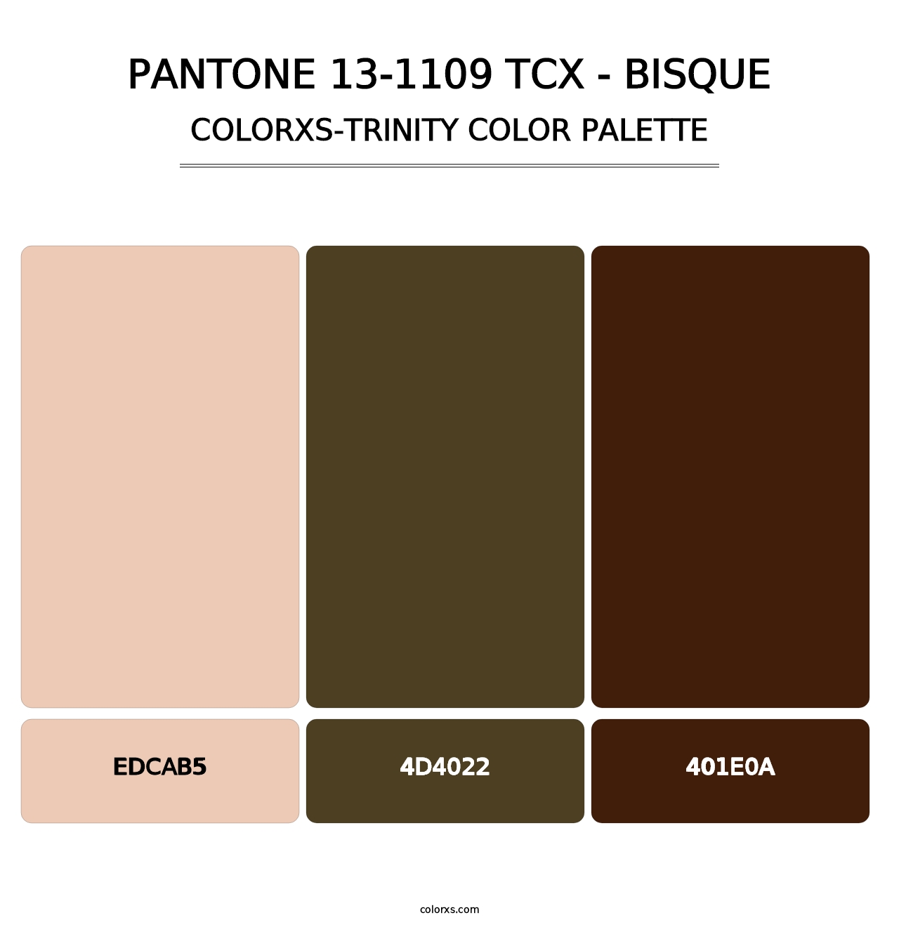 PANTONE 13-1109 TCX - Bisque - Colorxs Trinity Palette