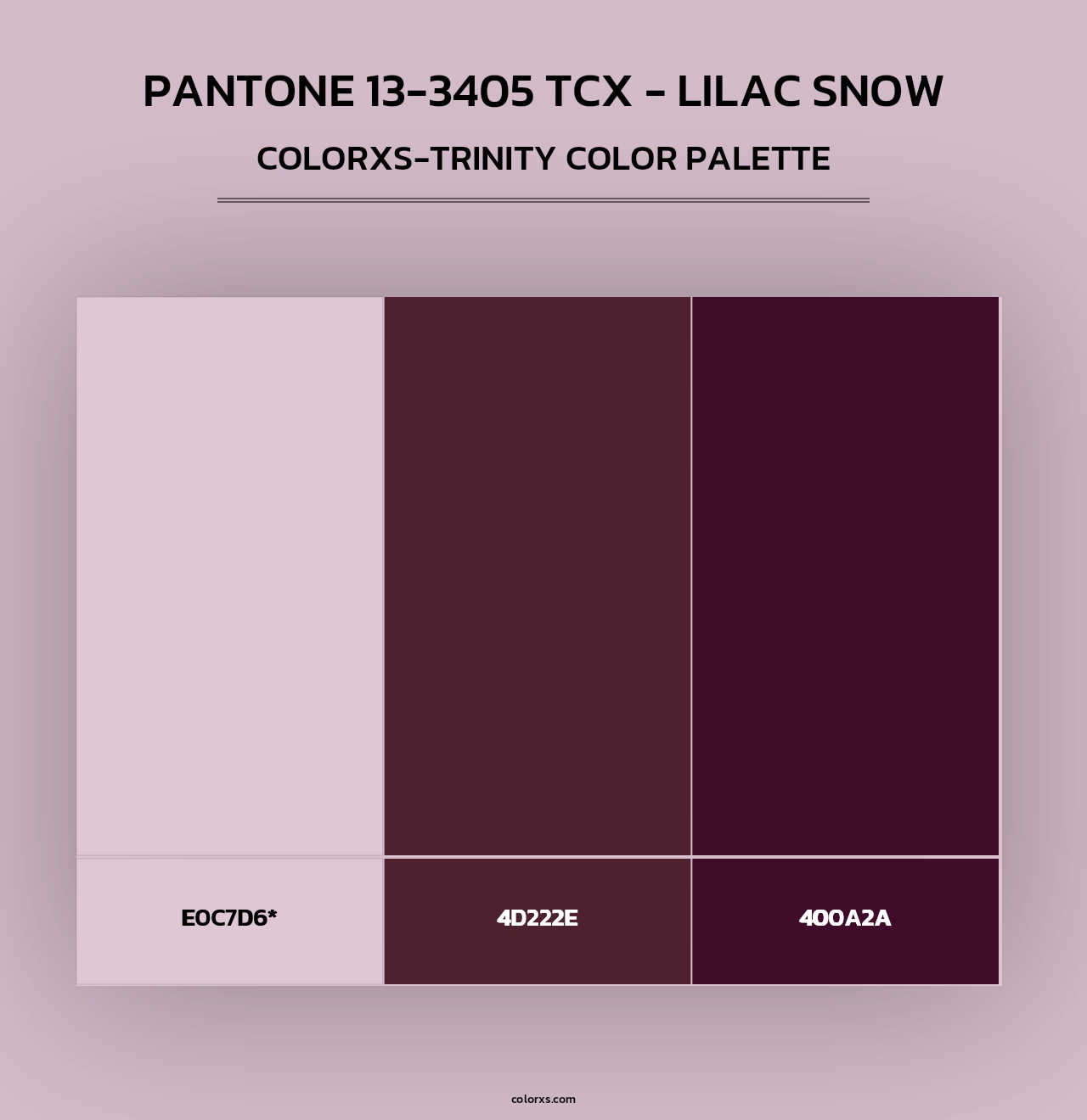 PANTONE 13-3405 TCX - Lilac Snow - Colorxs Trinity Palette