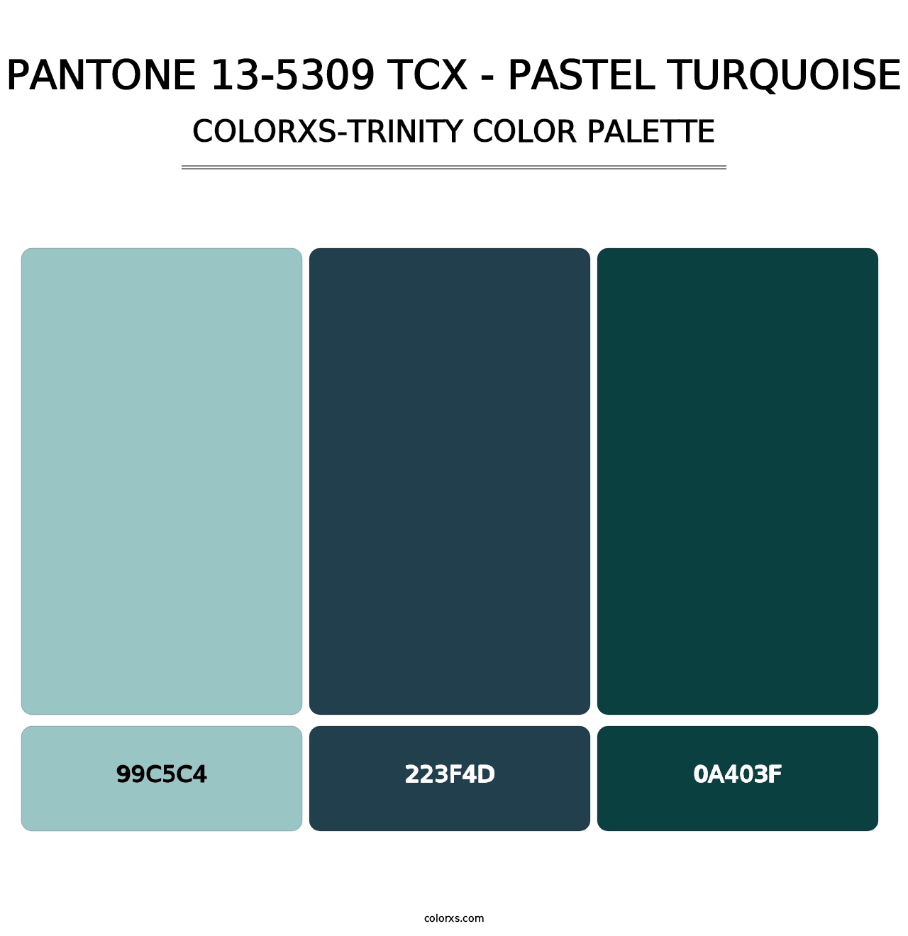 PANTONE 13-5309 TCX - Pastel Turquoise - Colorxs Trinity Palette