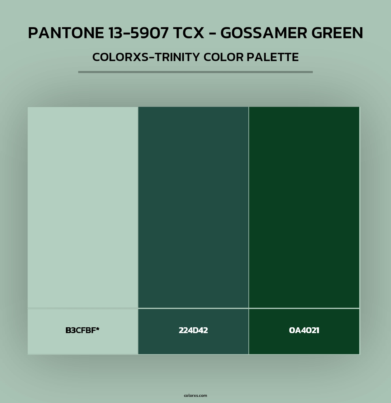 PANTONE 13-5907 TCX - Gossamer Green - Colorxs Trinity Palette