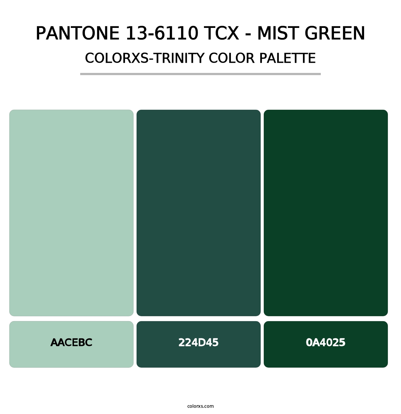 PANTONE 13-6110 TCX - Mist Green - Colorxs Trinity Palette