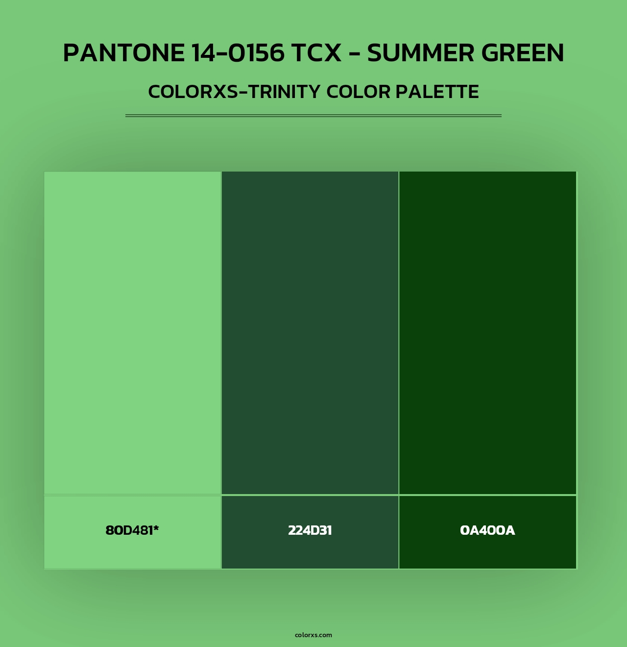 PANTONE 14-0156 TCX - Summer Green - Colorxs Trinity Palette