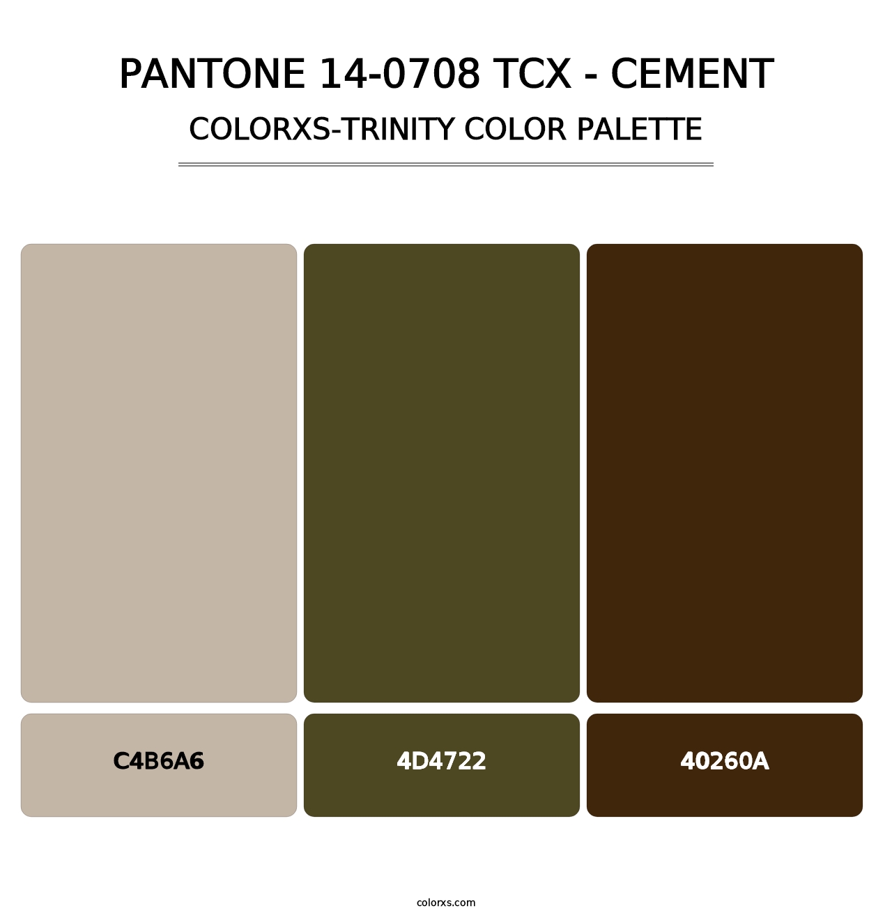 PANTONE 14-0708 TCX - Cement - Colorxs Trinity Palette