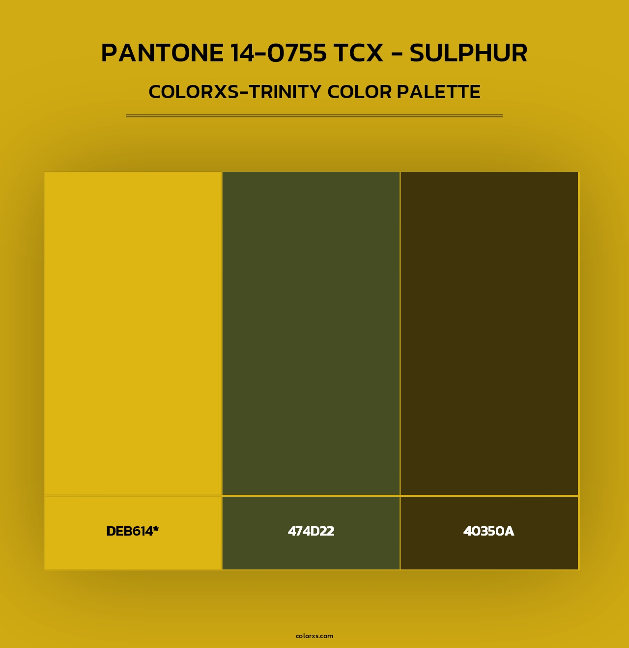 PANTONE 14-0755 TCX - Sulphur - Colorxs Trinity Palette