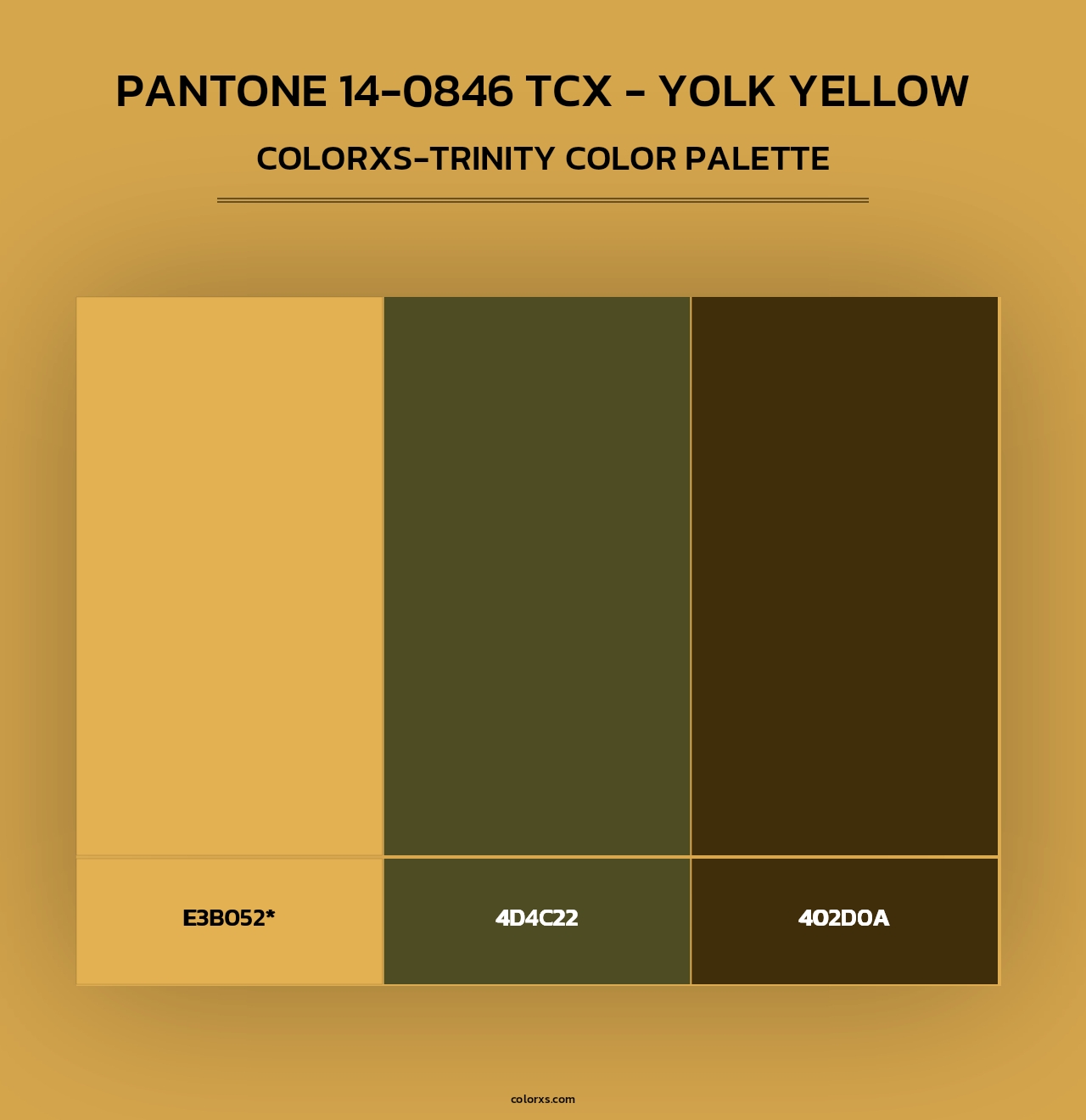 PANTONE 14-0846 TCX - Yolk Yellow - Colorxs Trinity Palette