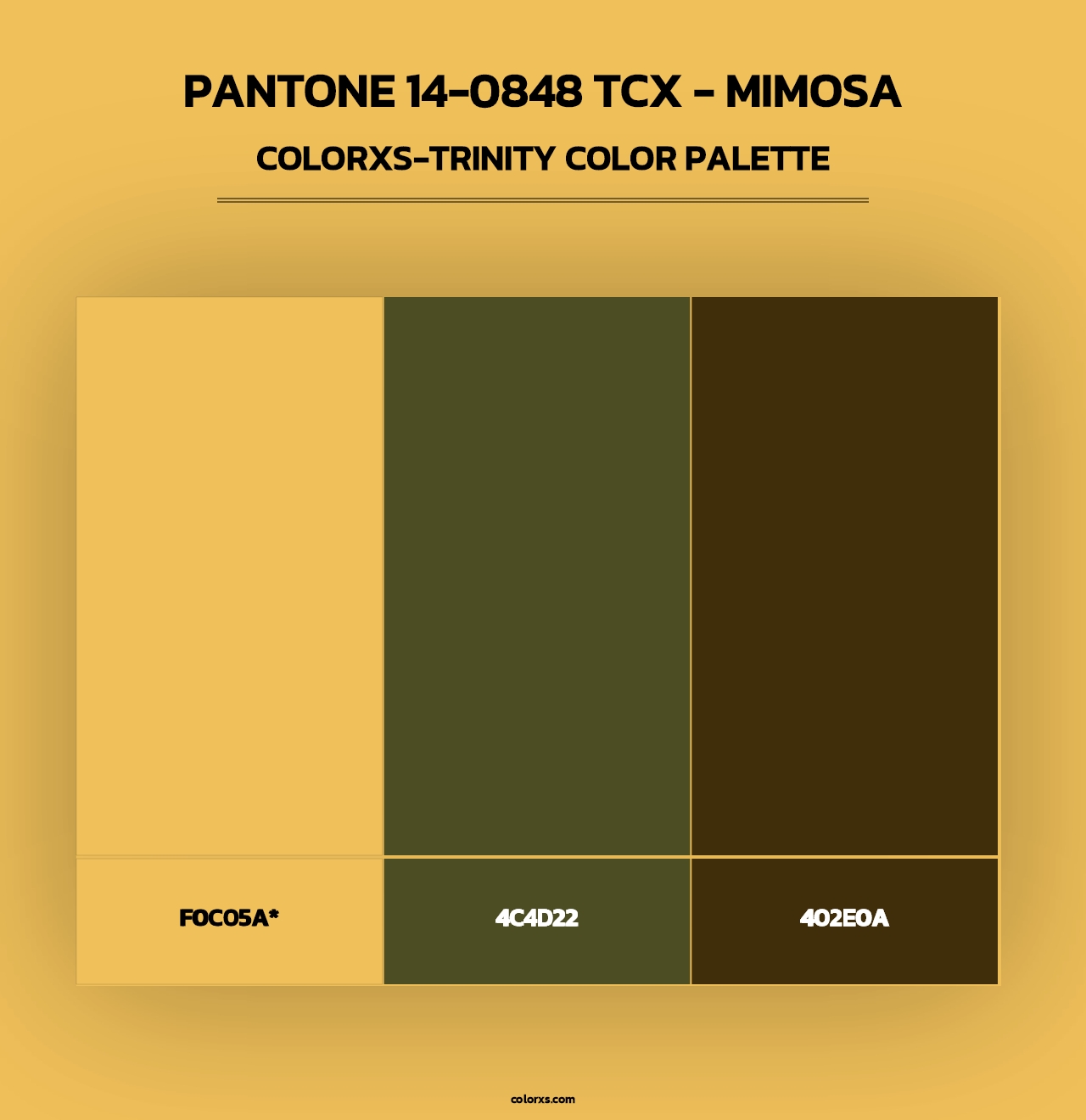 PANTONE 14-0848 TCX - Mimosa - Colorxs Trinity Palette