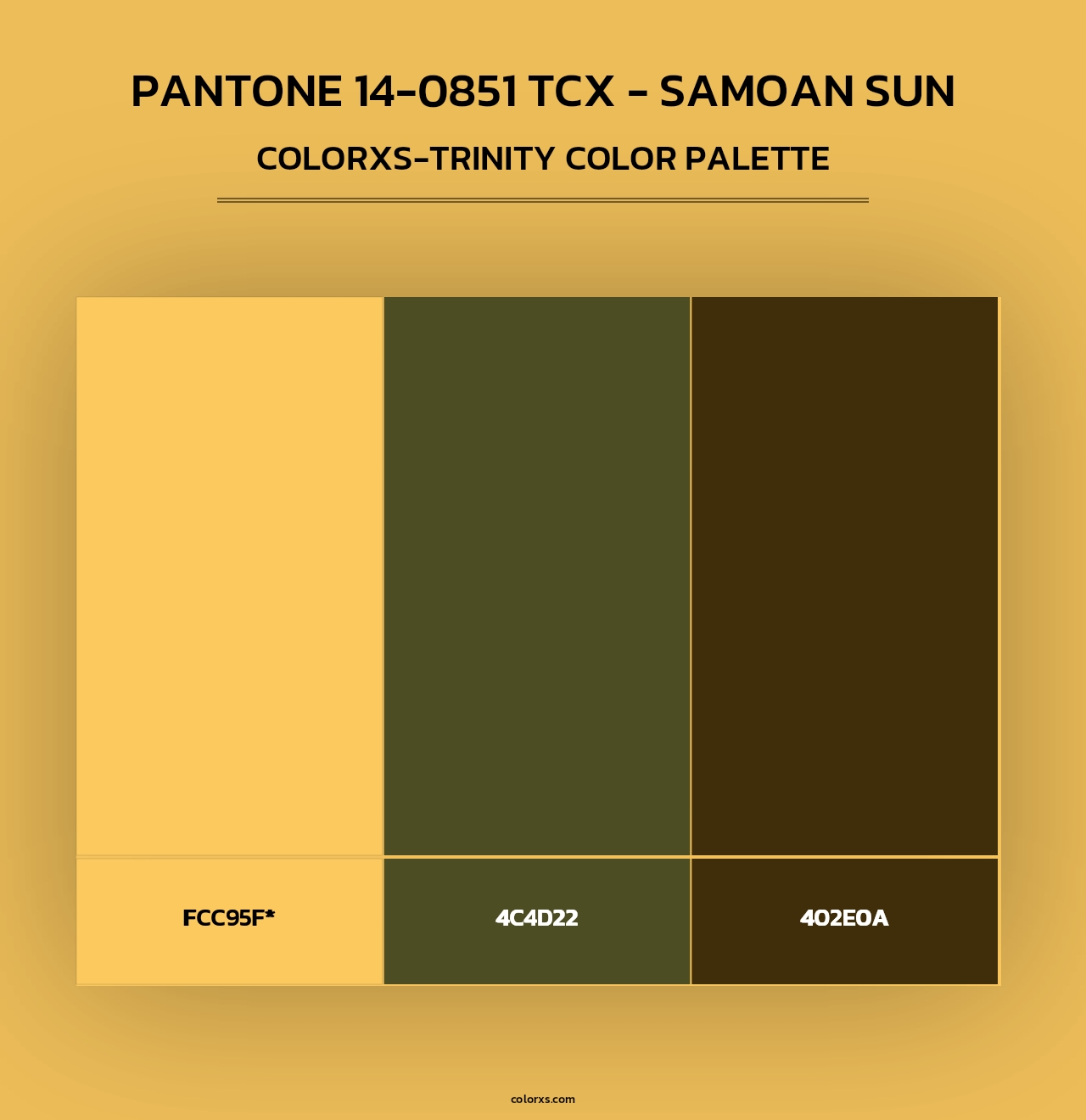 PANTONE 14-0851 TCX - Samoan Sun - Colorxs Trinity Palette