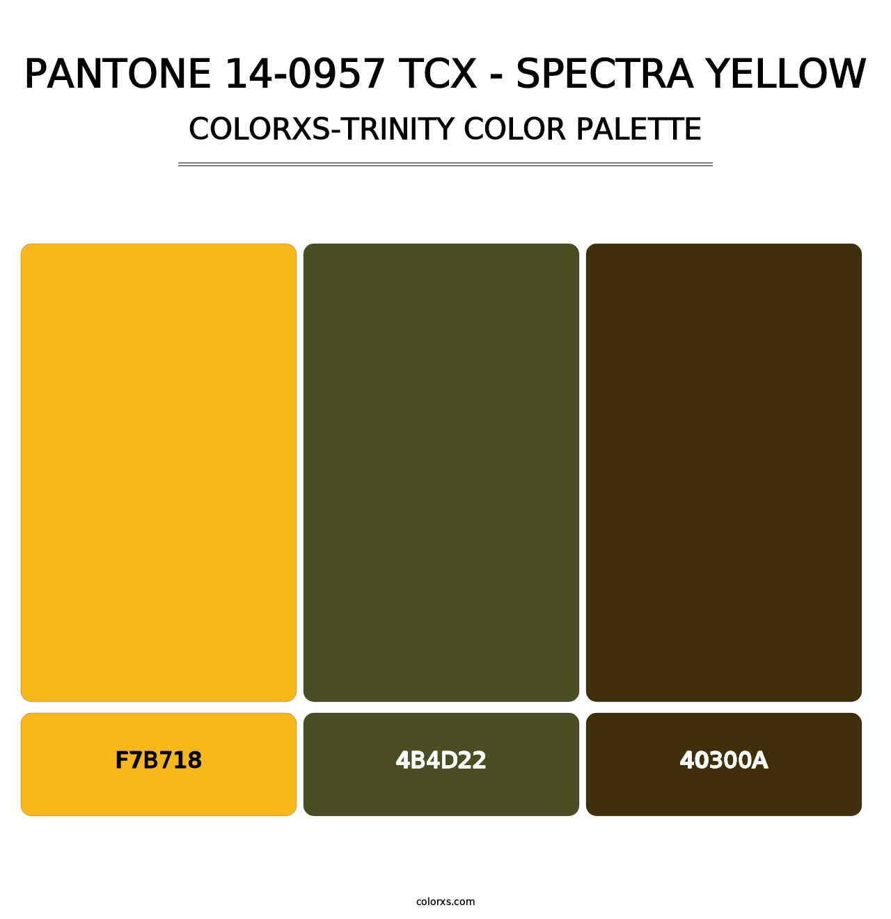 PANTONE 14-0957 TCX - Spectra Yellow - Colorxs Trinity Palette