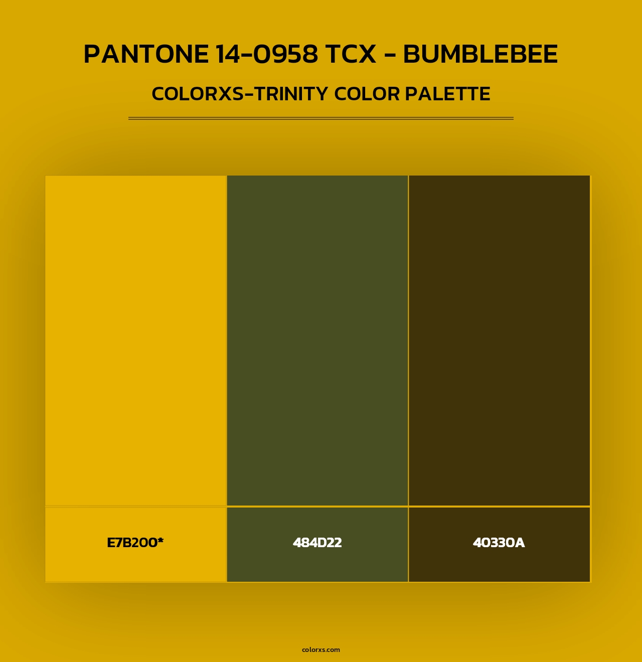 PANTONE 14-0958 TCX - Bumblebee - Colorxs Trinity Palette