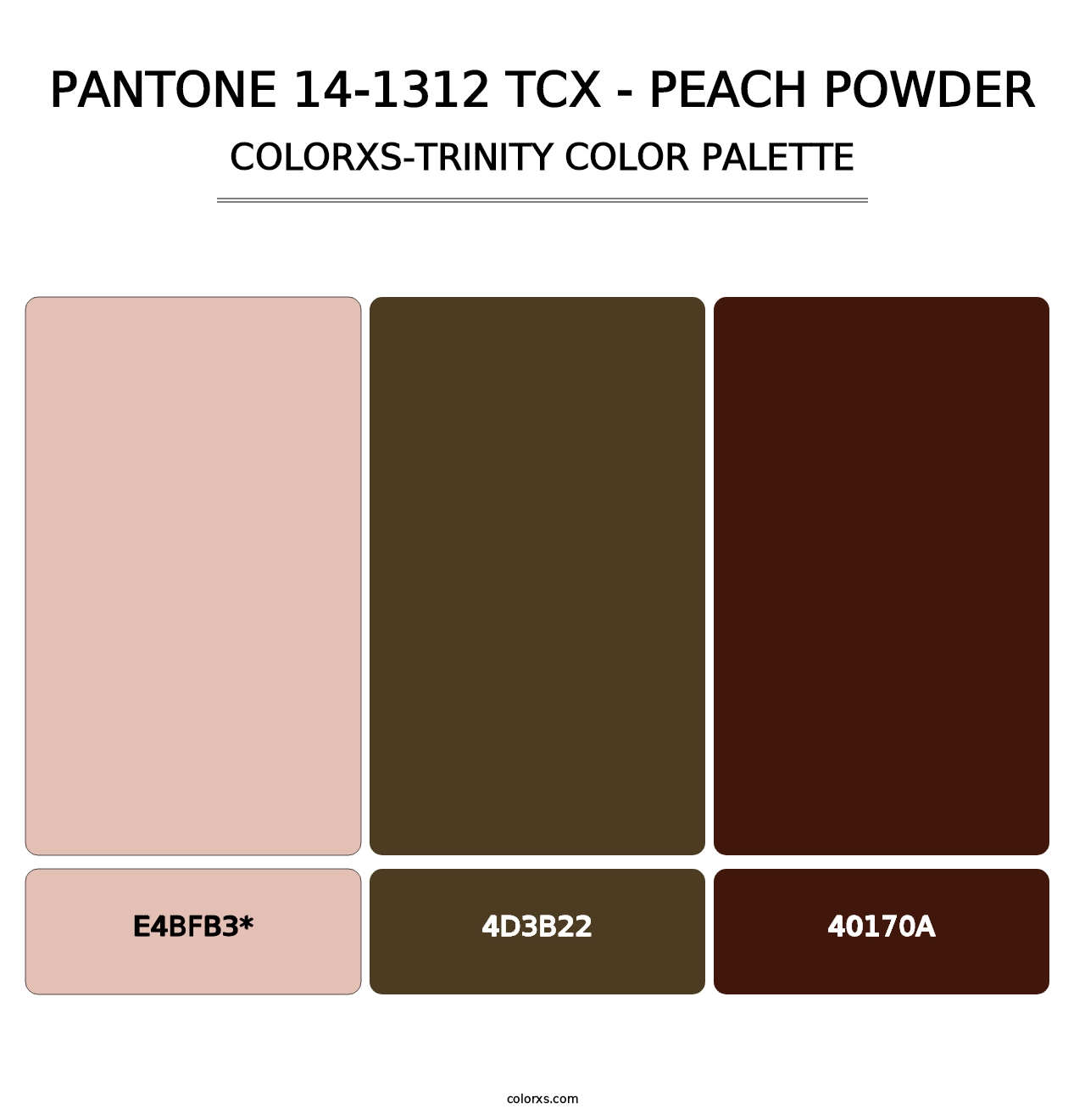 PANTONE 14-1312 TCX - Peach Powder - Colorxs Trinity Palette