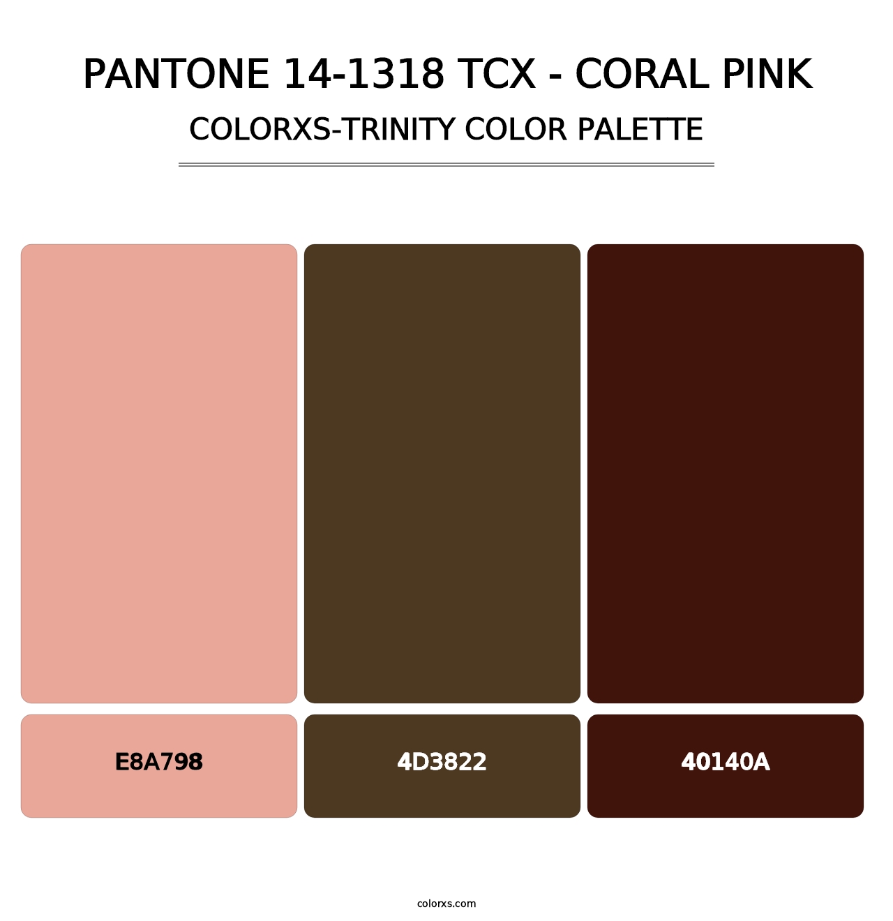 PANTONE 14-1318 TCX - Coral Pink - Colorxs Trinity Palette