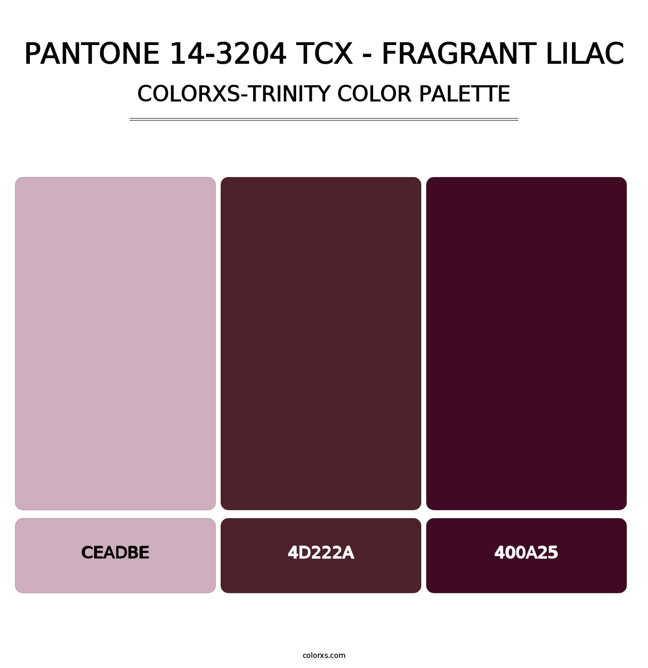 PANTONE 14-3204 TCX - Fragrant Lilac - Colorxs Trinity Palette