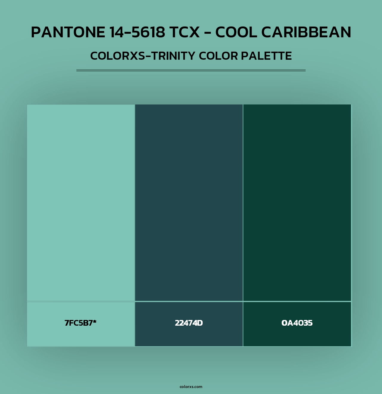 PANTONE 14-5618 TCX - Cool Caribbean - Colorxs Trinity Palette