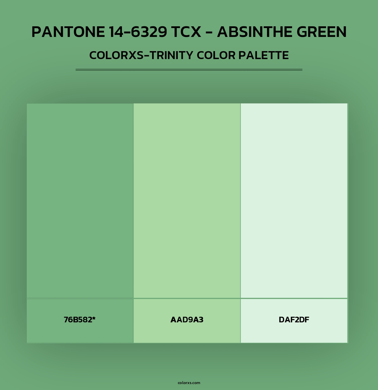 PANTONE 14-6329 TCX - Absinthe Green - Colorxs Trinity Palette