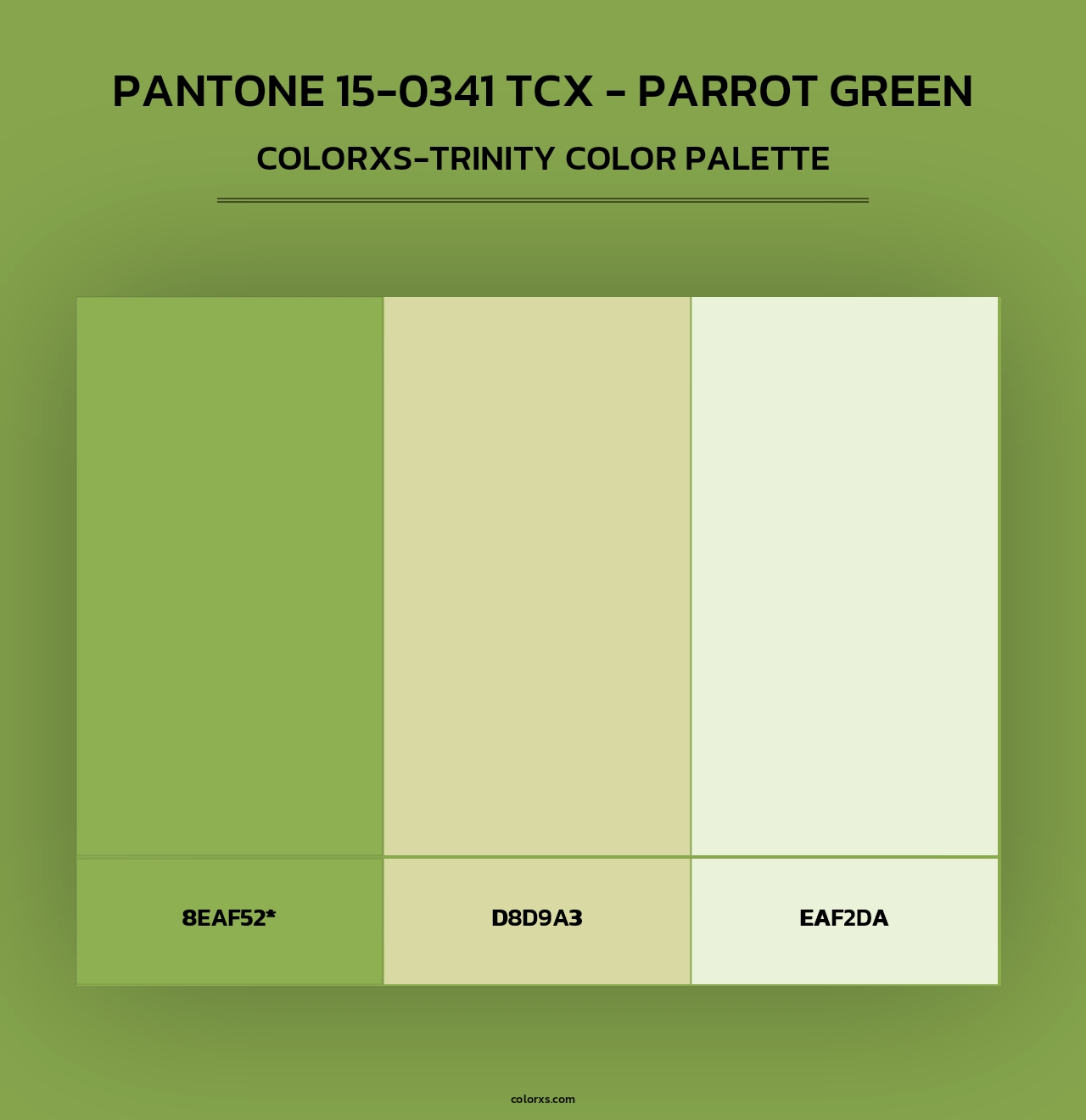PANTONE 15-0341 TCX - Parrot Green - Colorxs Trinity Palette