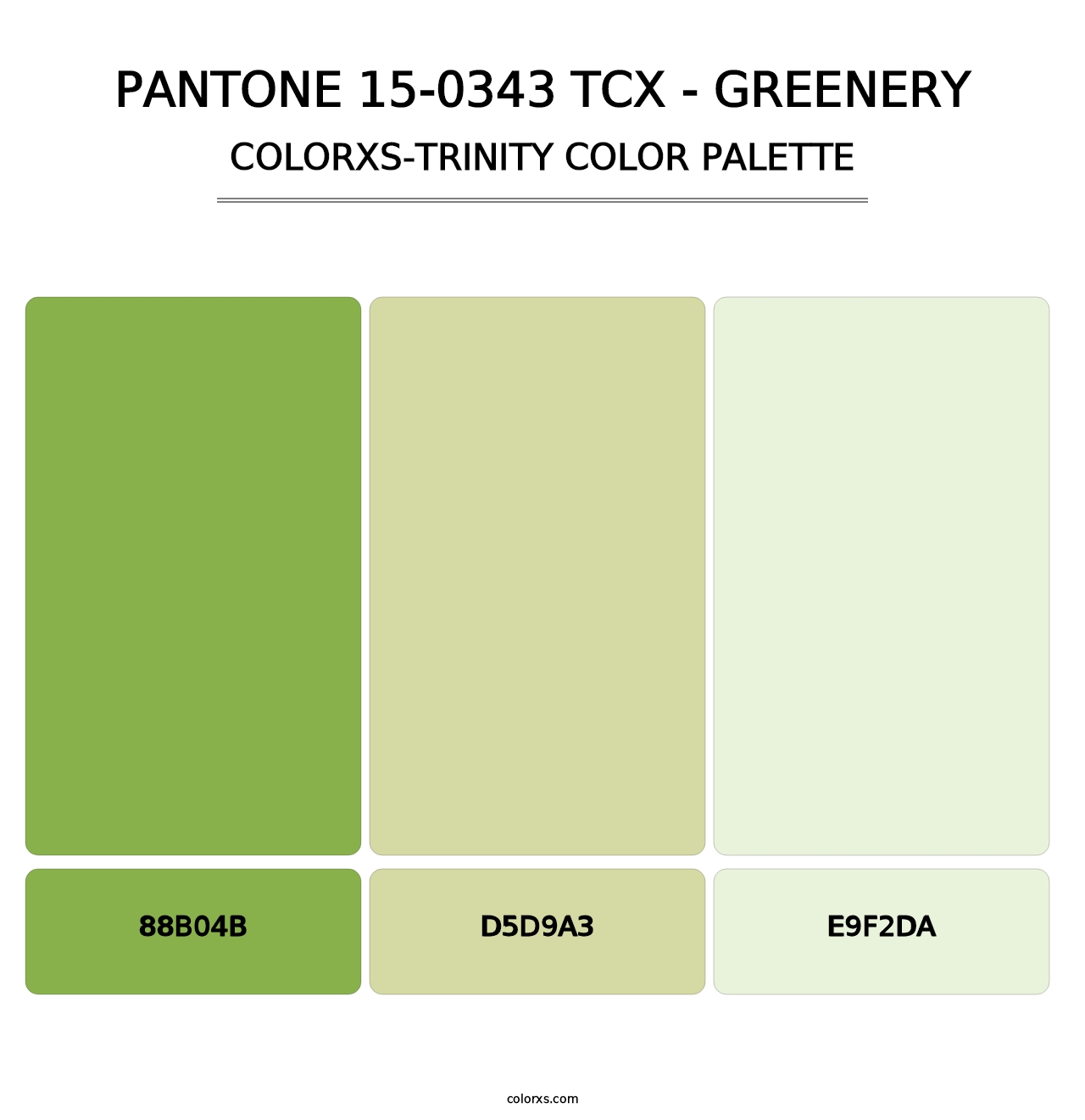 PANTONE 15-0343 TCX - Greenery - Colorxs Trinity Palette